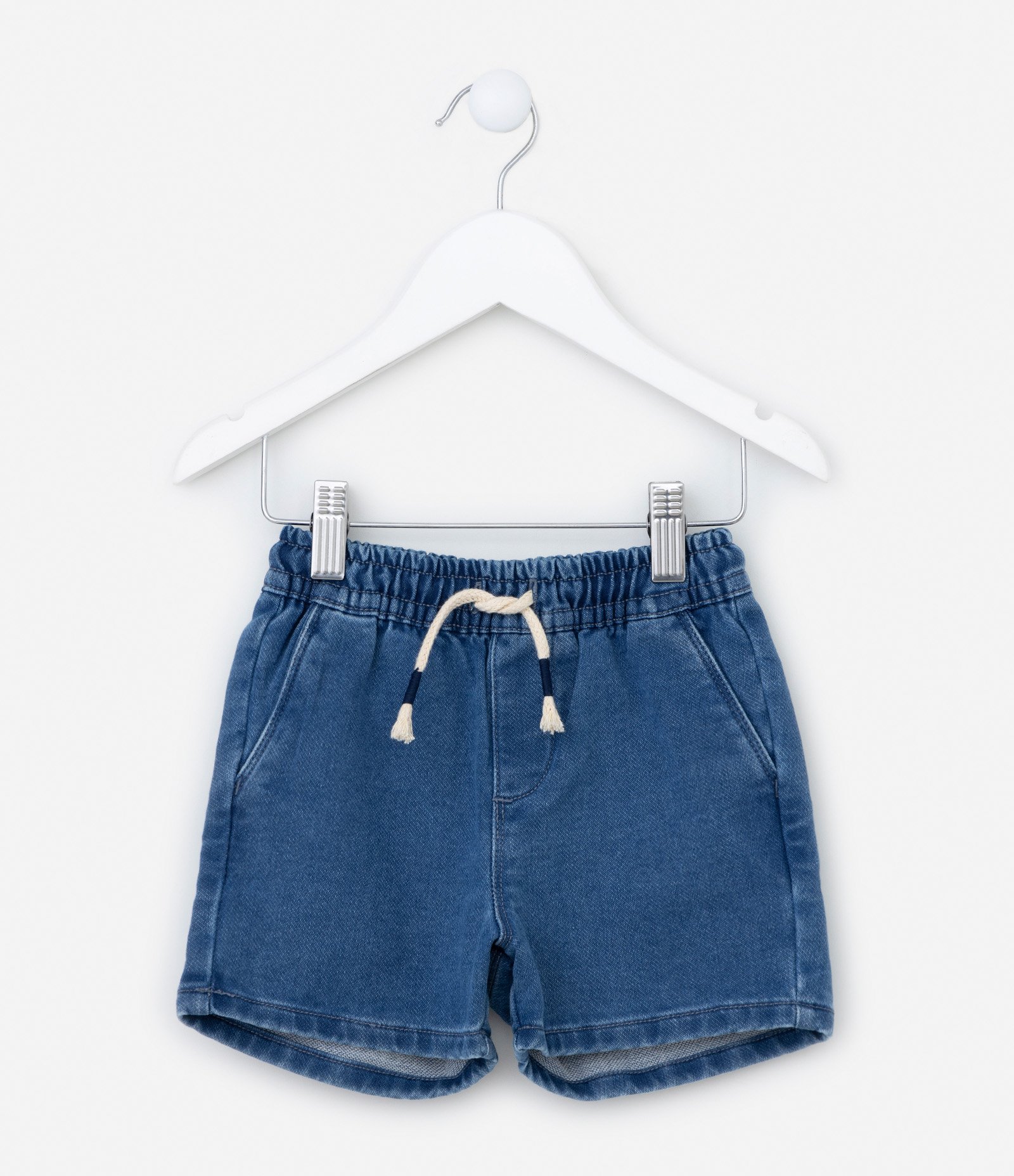 Bermuda Infantil Jeans com Amarração - Tam 1 a 5 Anos Azul 1