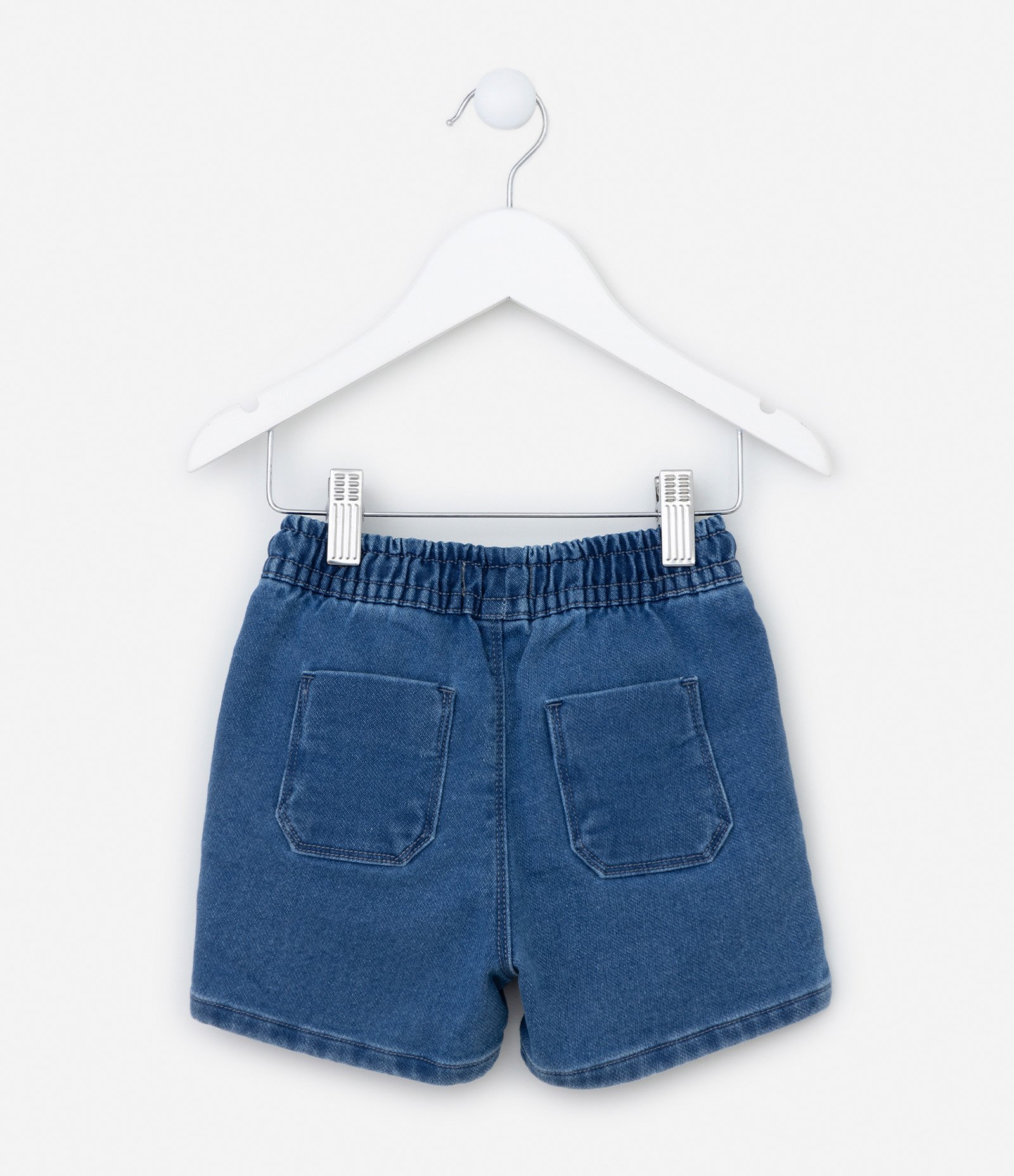 Bermuda Infantil Jeans com Amarração - Tam 1 a 5 Anos Azul 2
