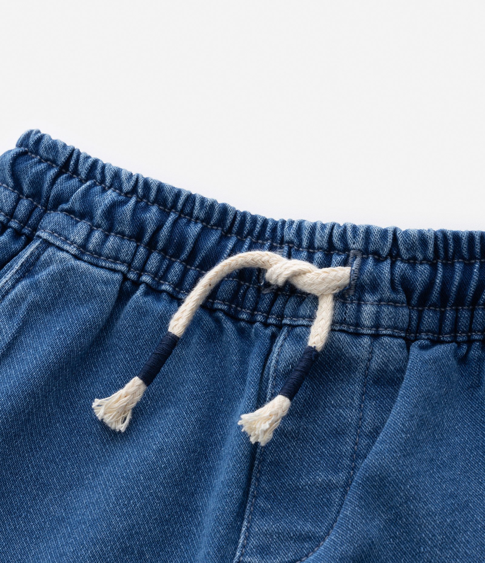 Bermuda Infantil Jeans com Amarração - Tam 1 a 5 Anos Azul 4