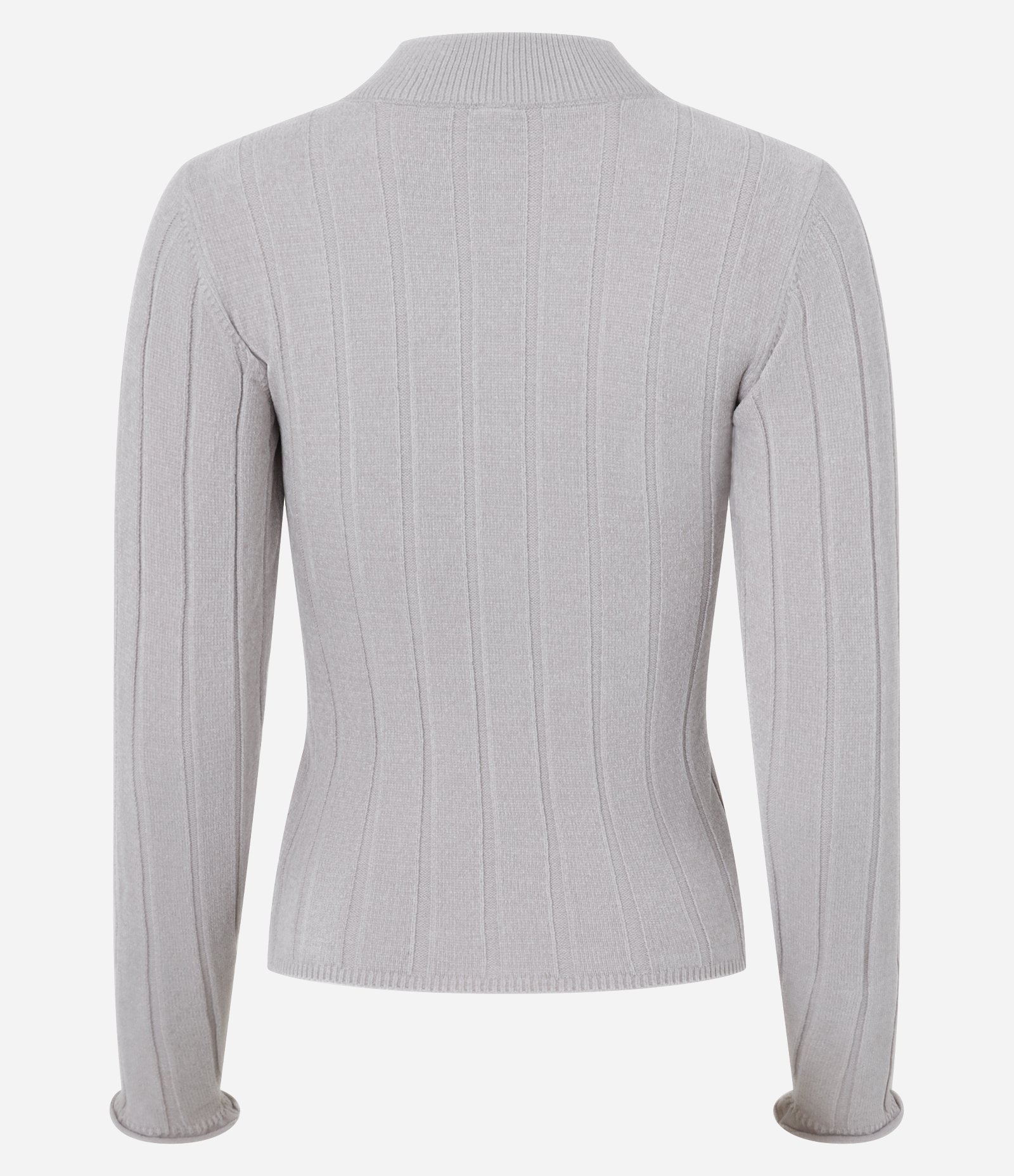 Blusa Slim em Chenille Canelada com Golinha Cinza Claro 7