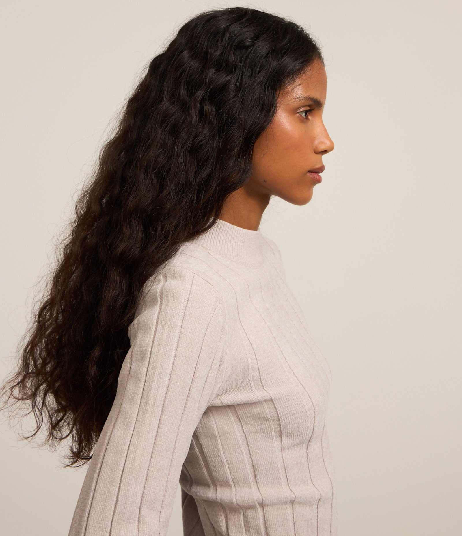 Blusa Slim em Chenille Canelada com Golinha Cinza Claro 4