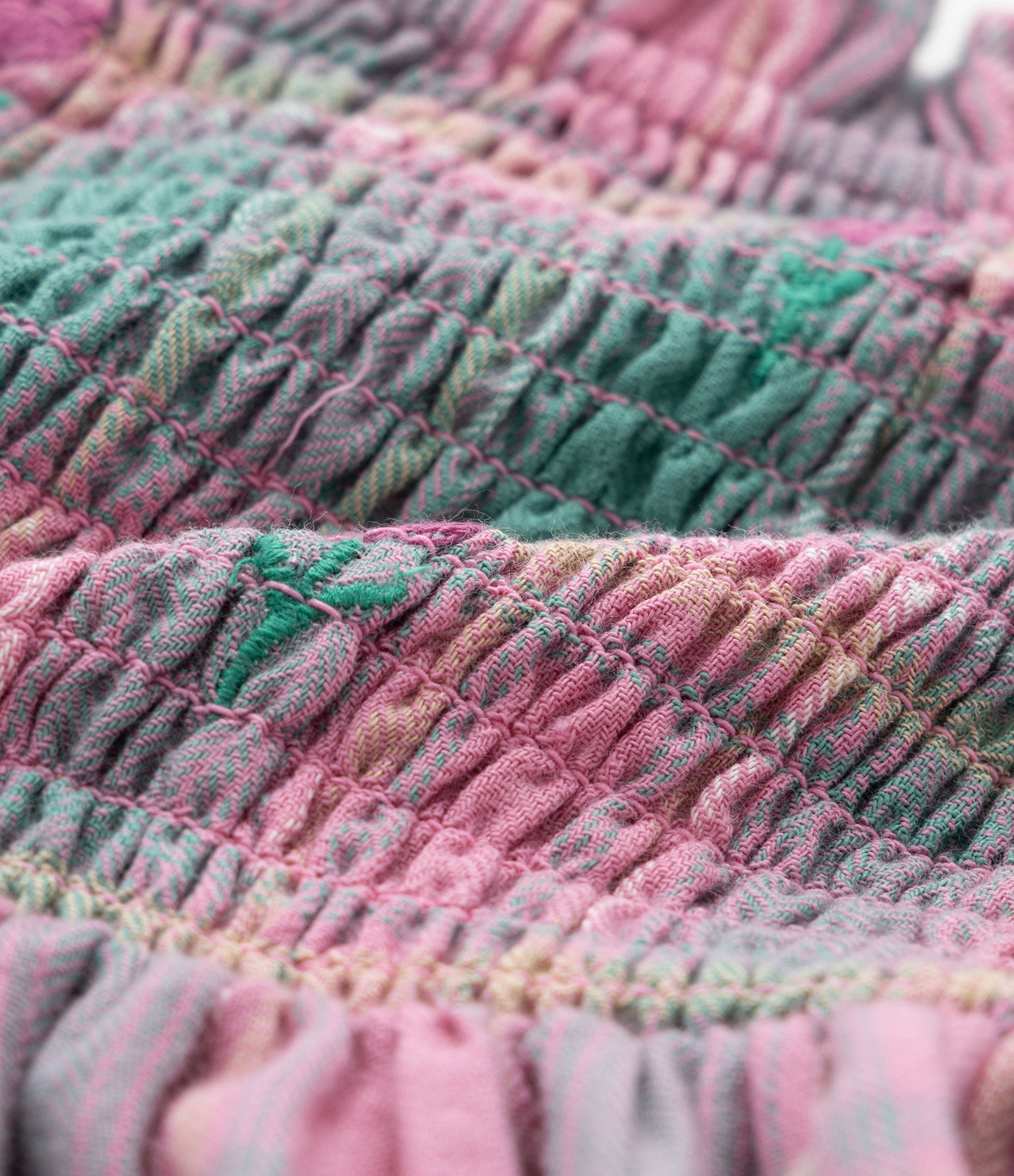 Vestido Infantil em Tricoline com Babados - Tam 1 a 5 Anos Rosa/Verde 3