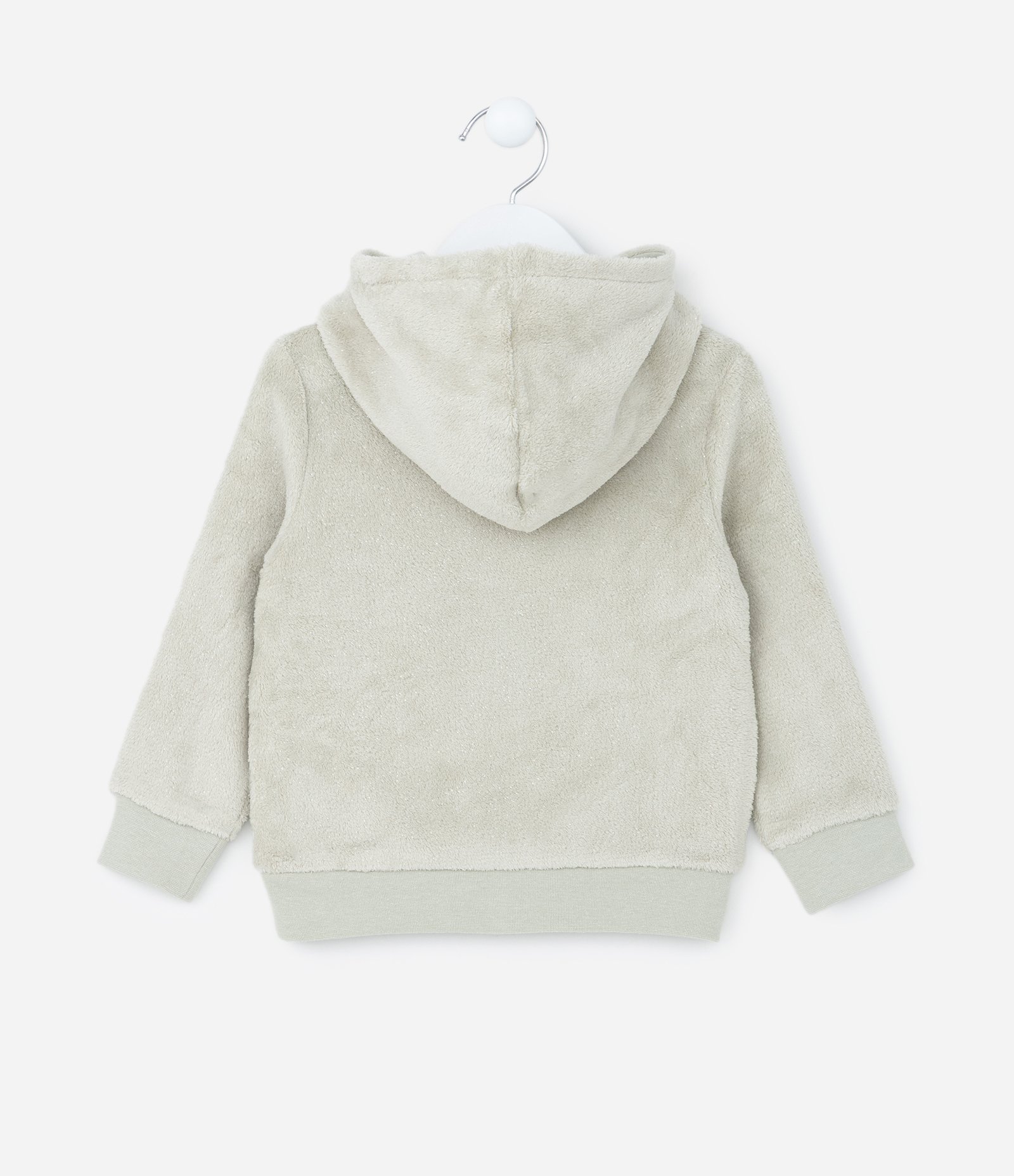 Casaco Infantil em Fleece e Bordado Florzinha - Tam 1 a 5 Anos Cinza 2