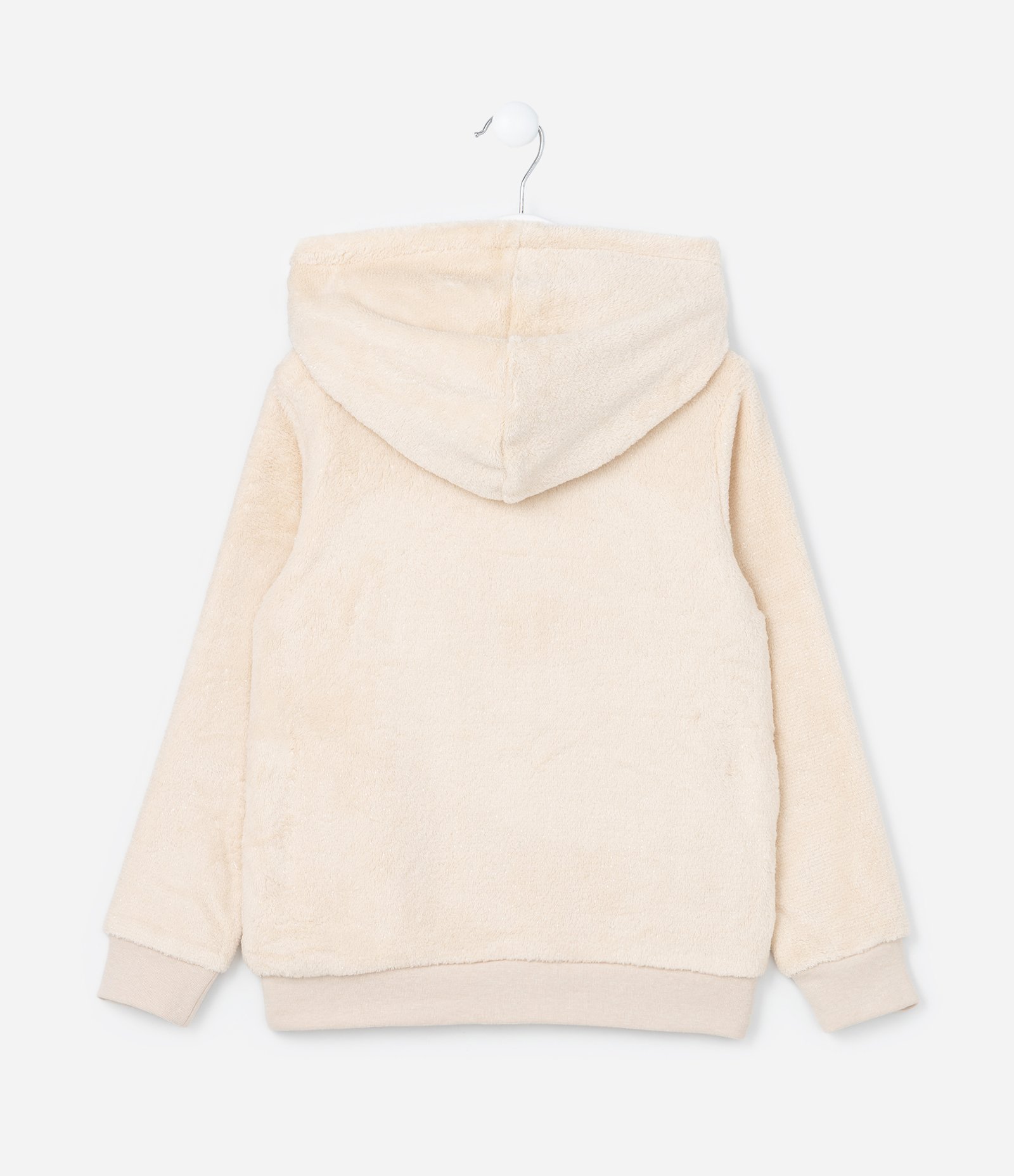 Casaco Infantil em Fleece com Bordado Gatinho - Tam 1 a 5 Anos Bege 2