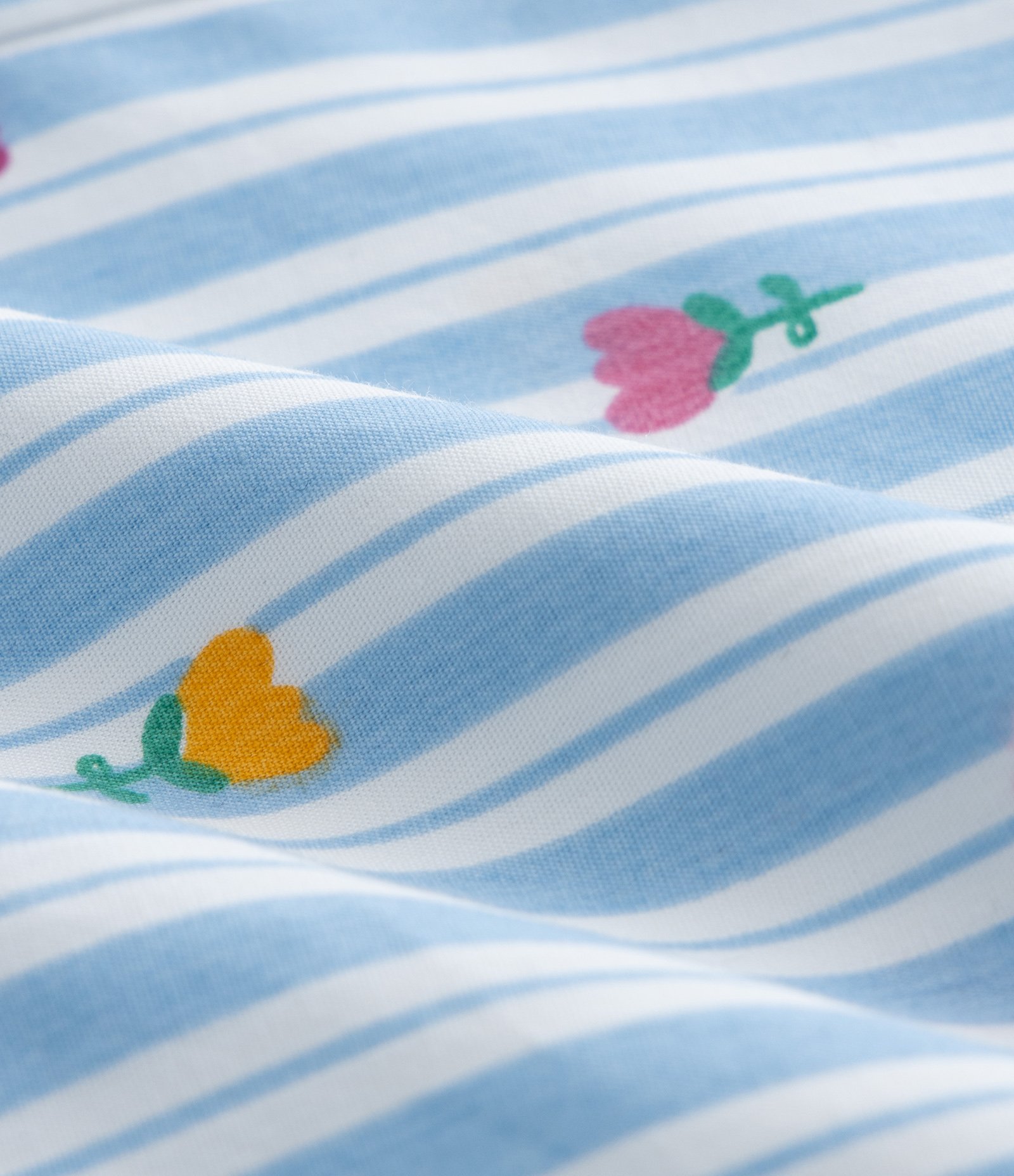 Conjunto Infantil com Estampa Florzinhas e Listras - Tam 1 a 5 Anos Azul 3