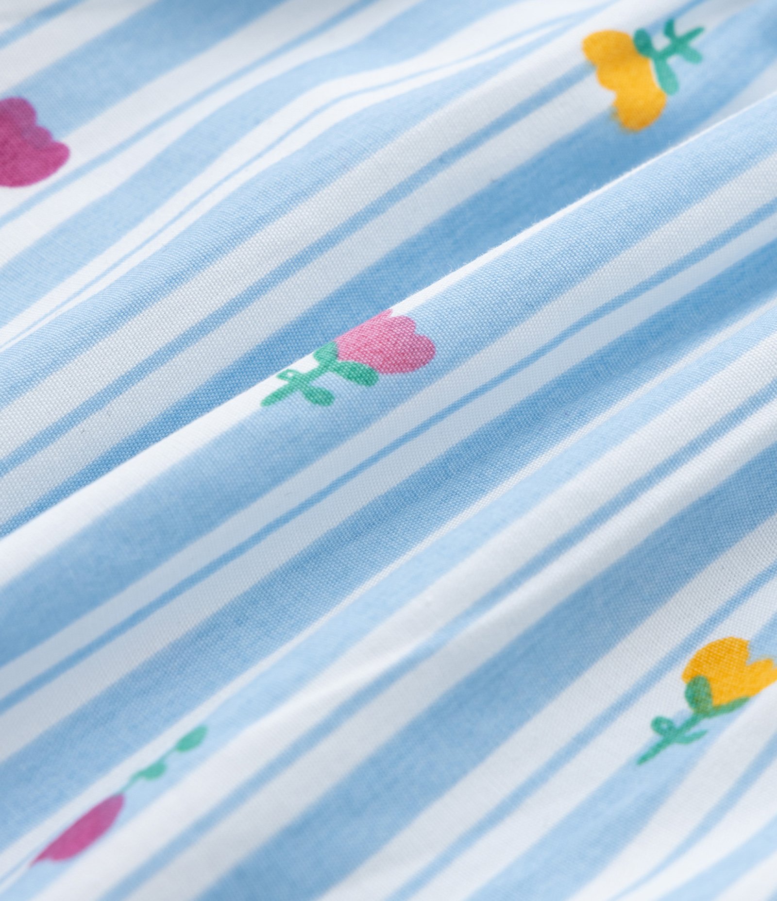 Conjunto Infantil com Estampa Florzinhas e Listras - Tam 1 a 5 Anos Azul 4