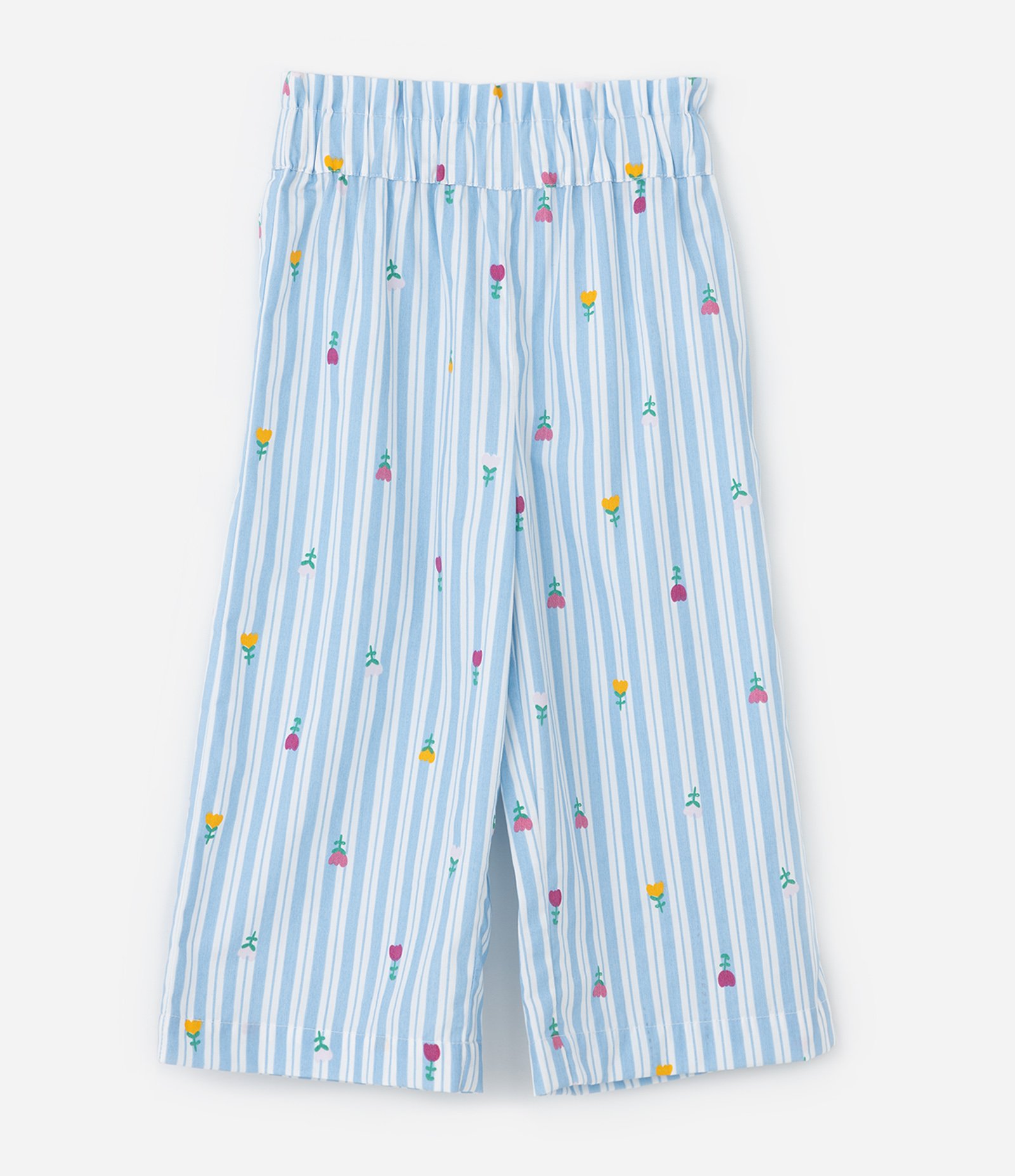 Conjunto Infantil com Estampa Florzinhas e Listras - Tam 1 a 5 Anos Azul 7