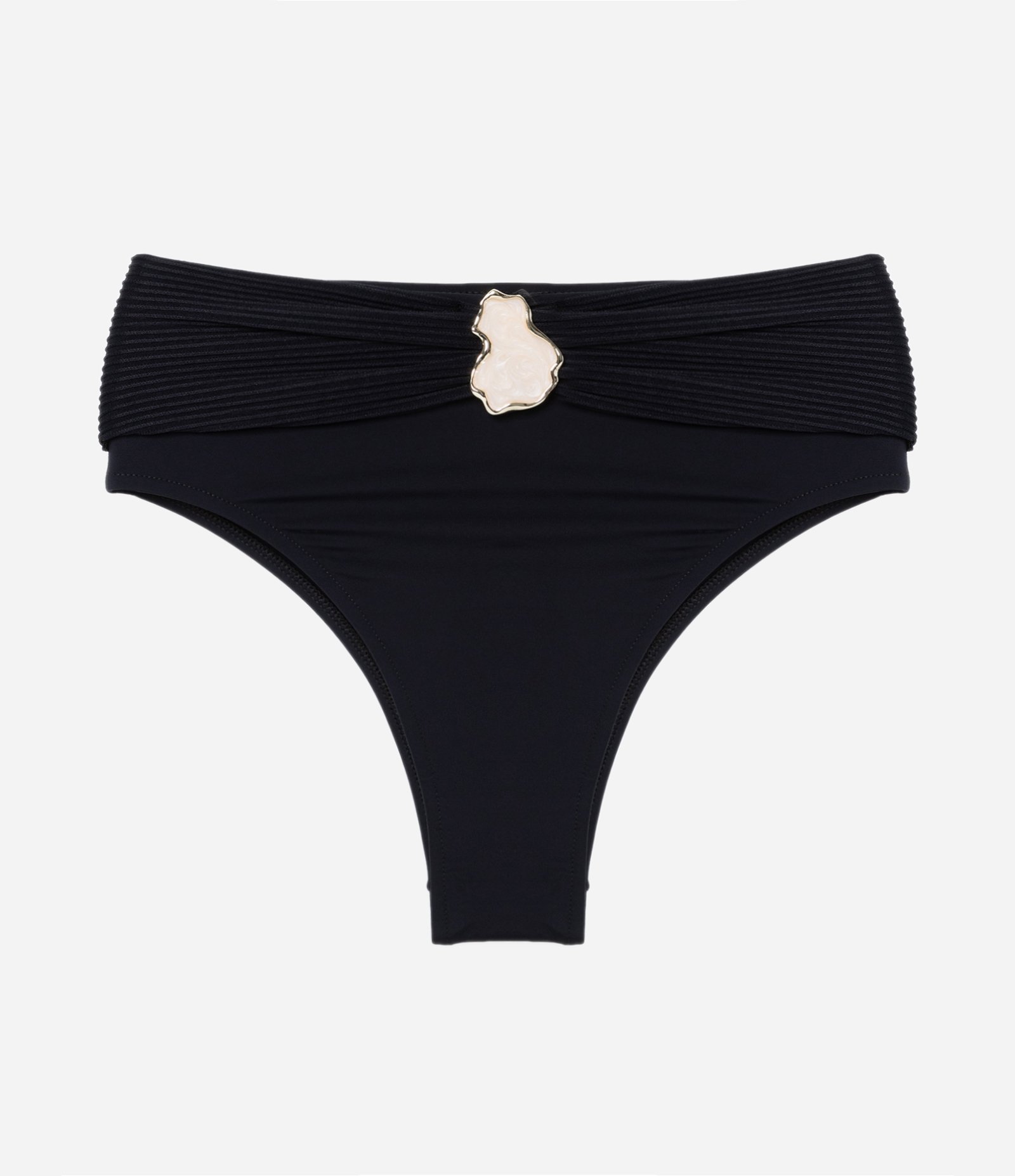 Biquíni Calcinha Hot Pants com Detalhe Central de jóia Aplicada Preto 5