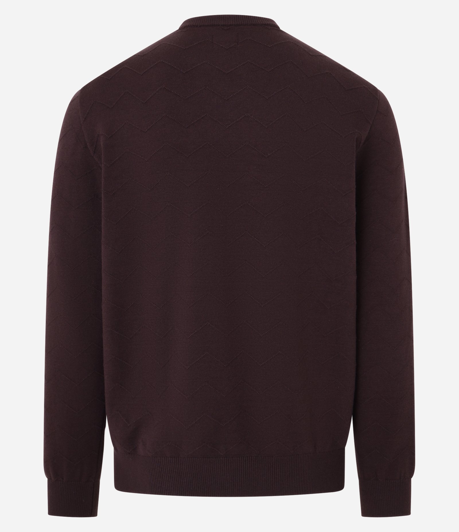 Suéter em Tricô com Textura Zig Zag Bordô 7