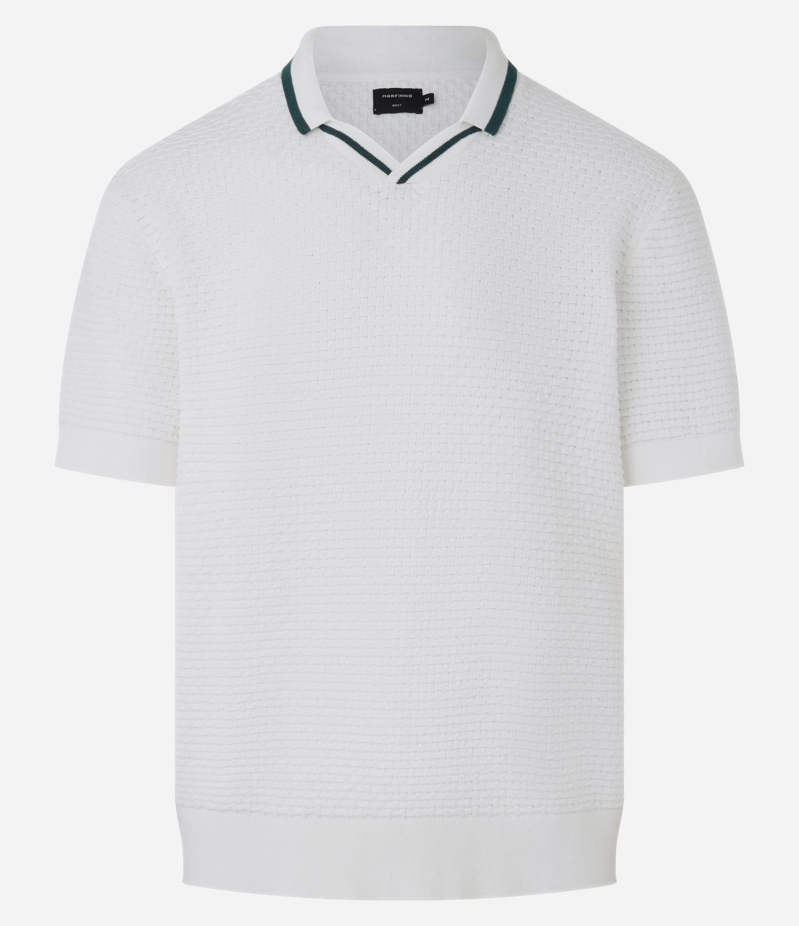 Camisa Polo Boxy em Algodão com Gola Contrastante Branco 1