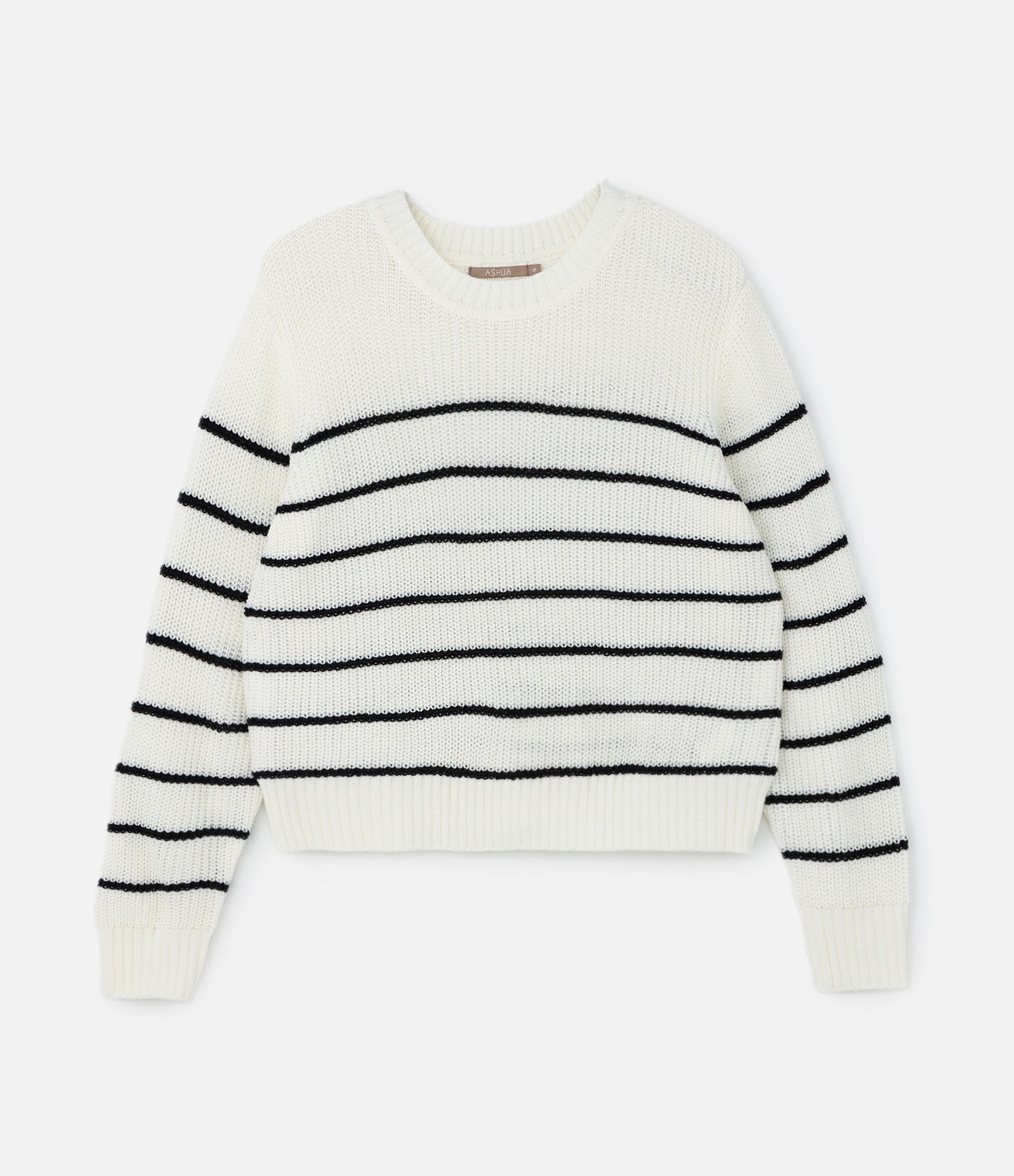 Suéter em Tricô com Listras Curve & Plus Size Off White 4