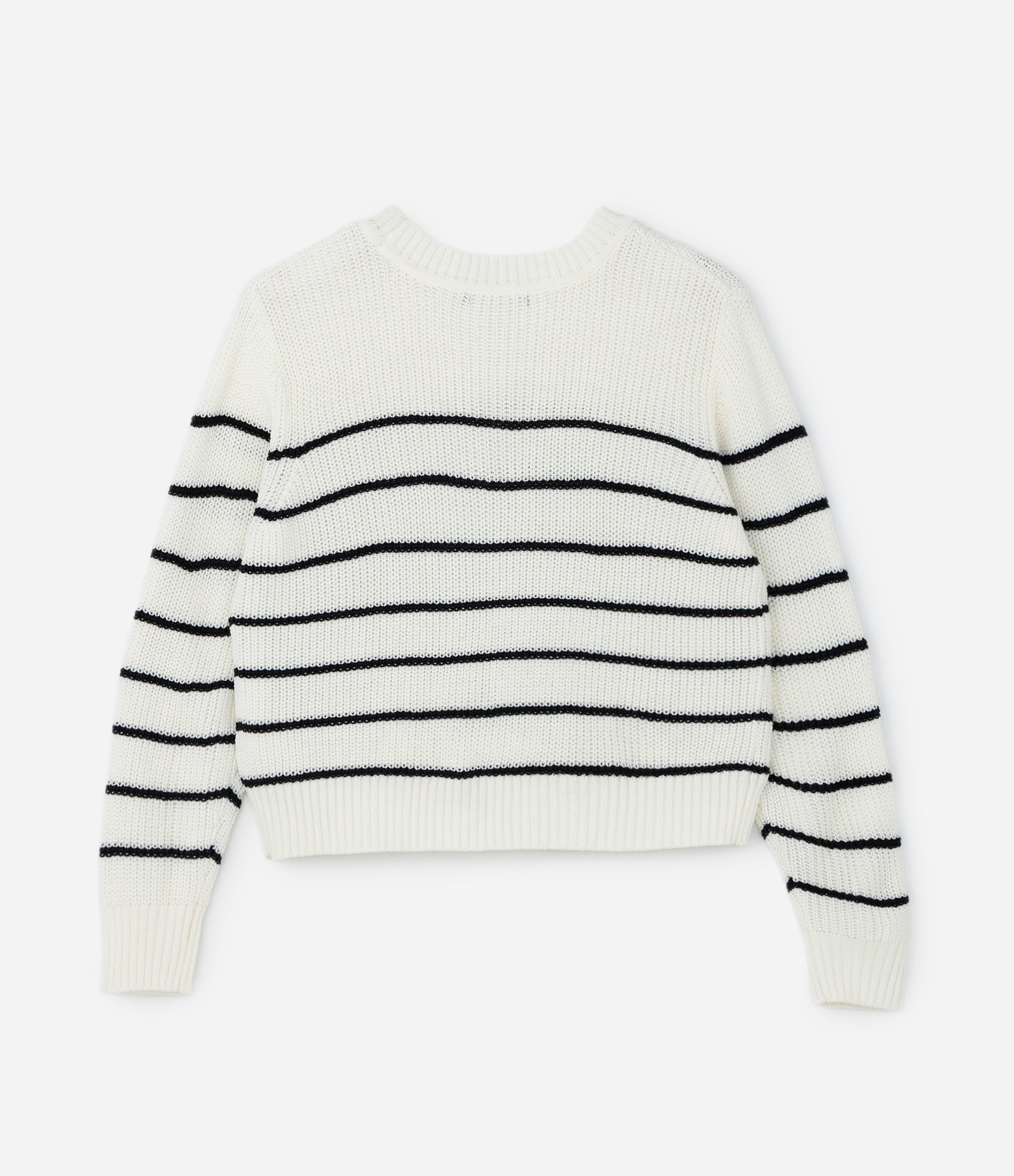 Suéter em Tricô com Listras Curve & Plus Size Off White 5