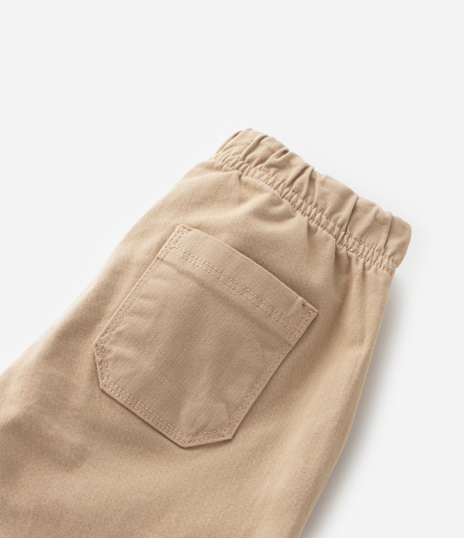 Calça Reta Infantil em Sarja com Bolsos - Tam 1 a 5 Anos Bege 3