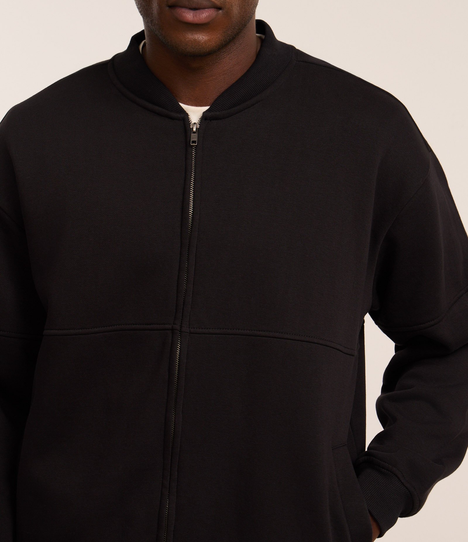 Jaqueta Bomber em Moletom com Zíper 3