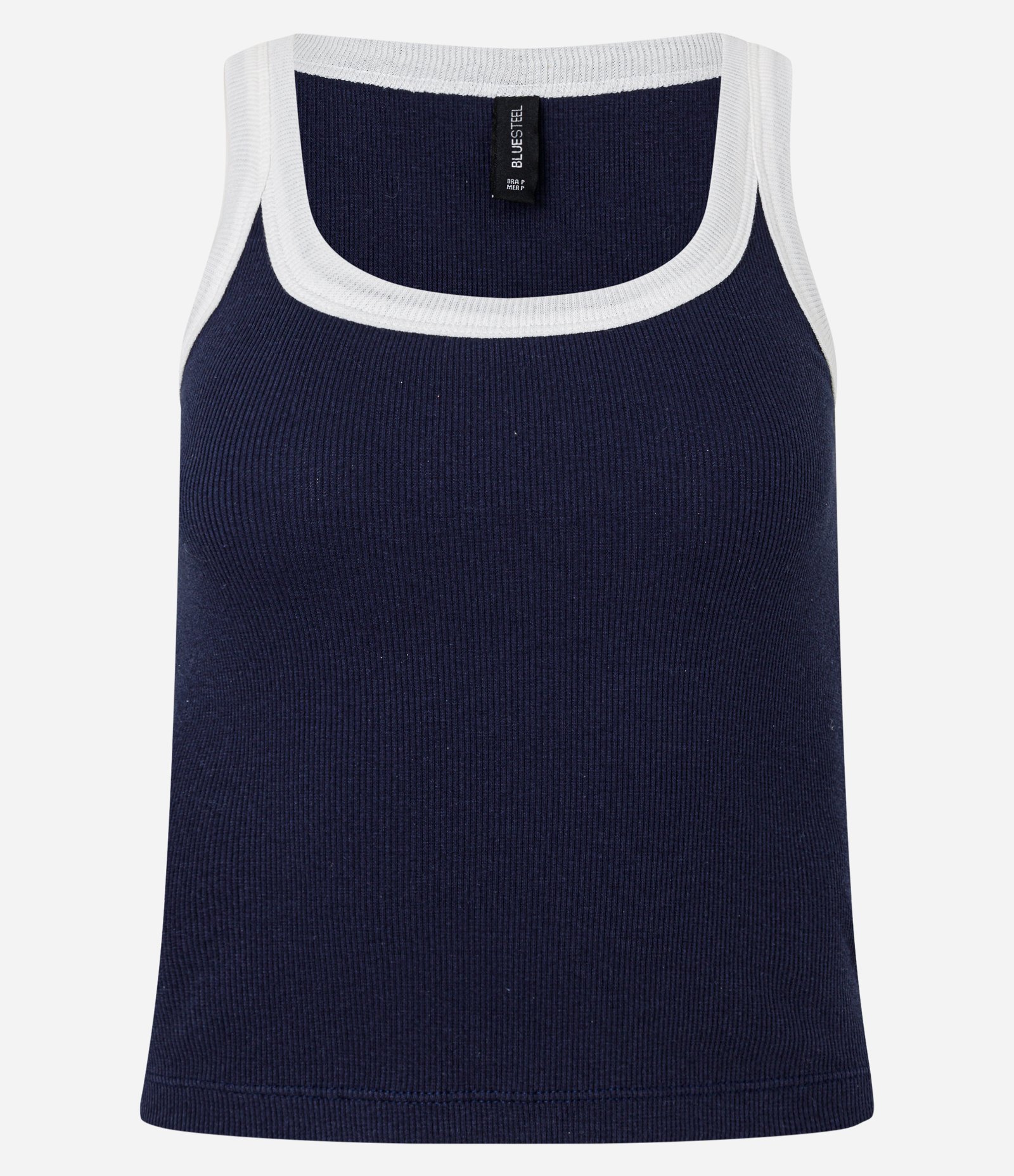 Regata em Ribana com Viés Contrastante Azul Marinho 4