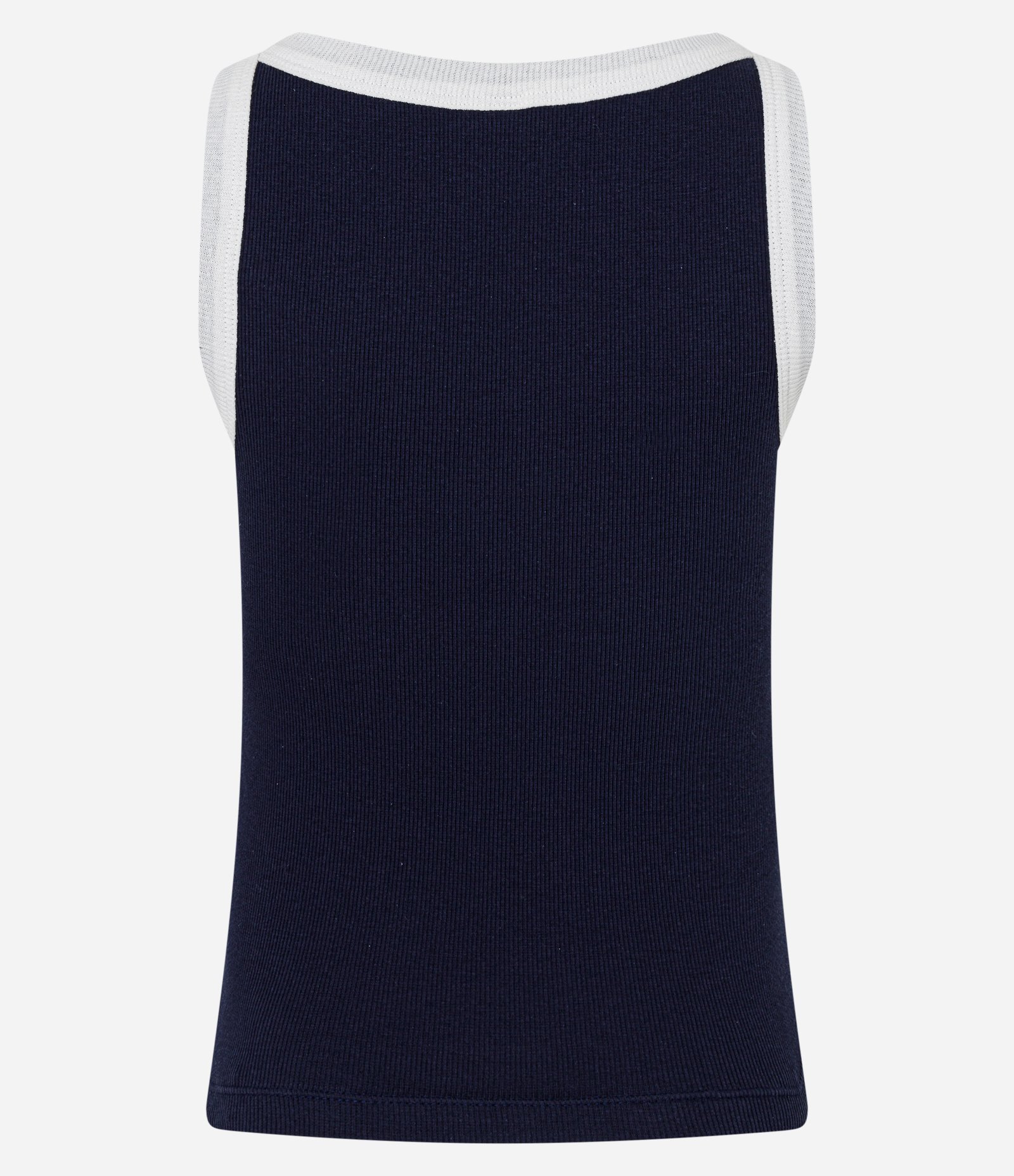 Regata em Ribana com Viés Contrastante Azul Marinho 6