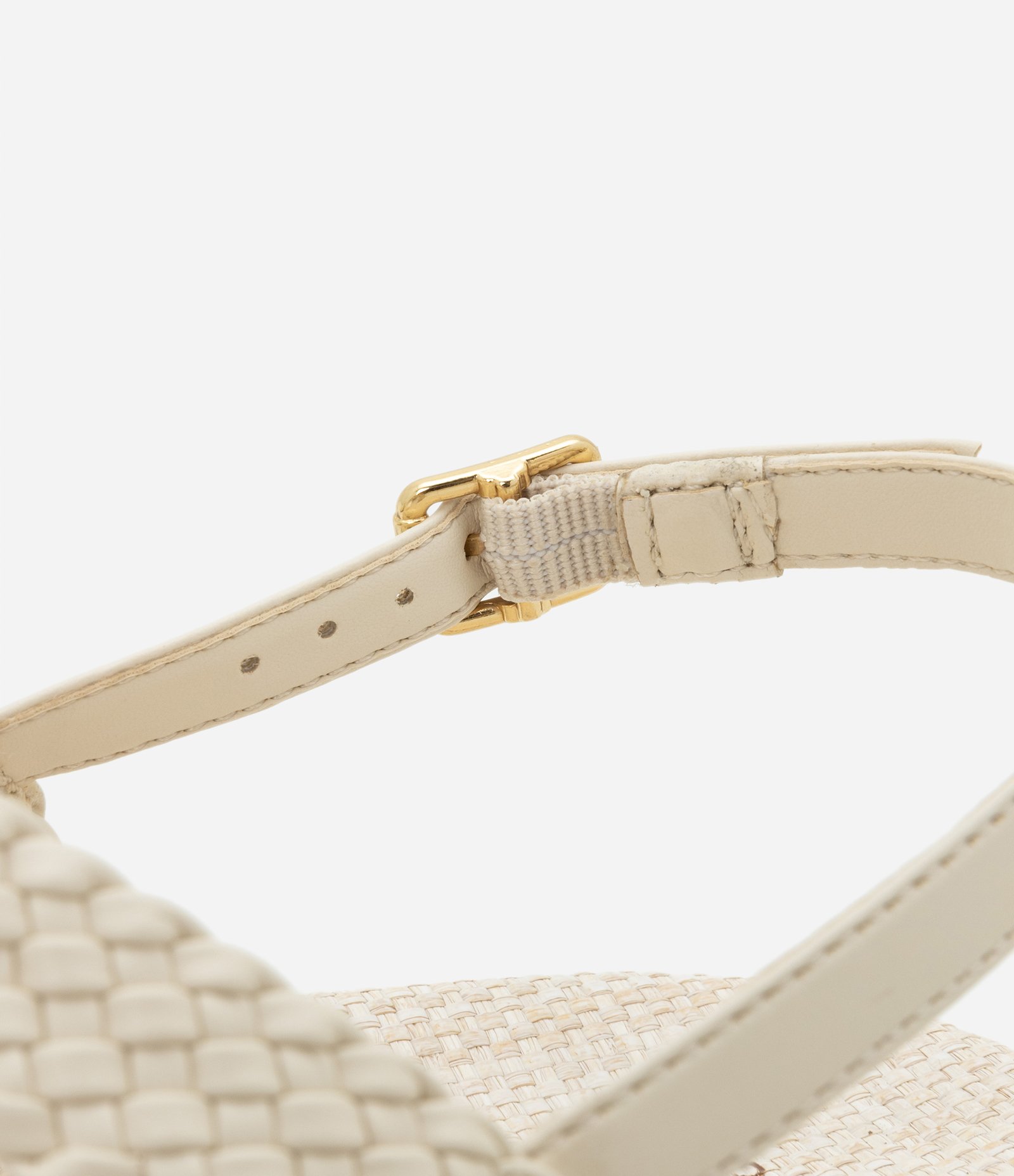 Sandália Sport Sandal Rasteira em PU com Fio Macramê Cestaria Off White 4