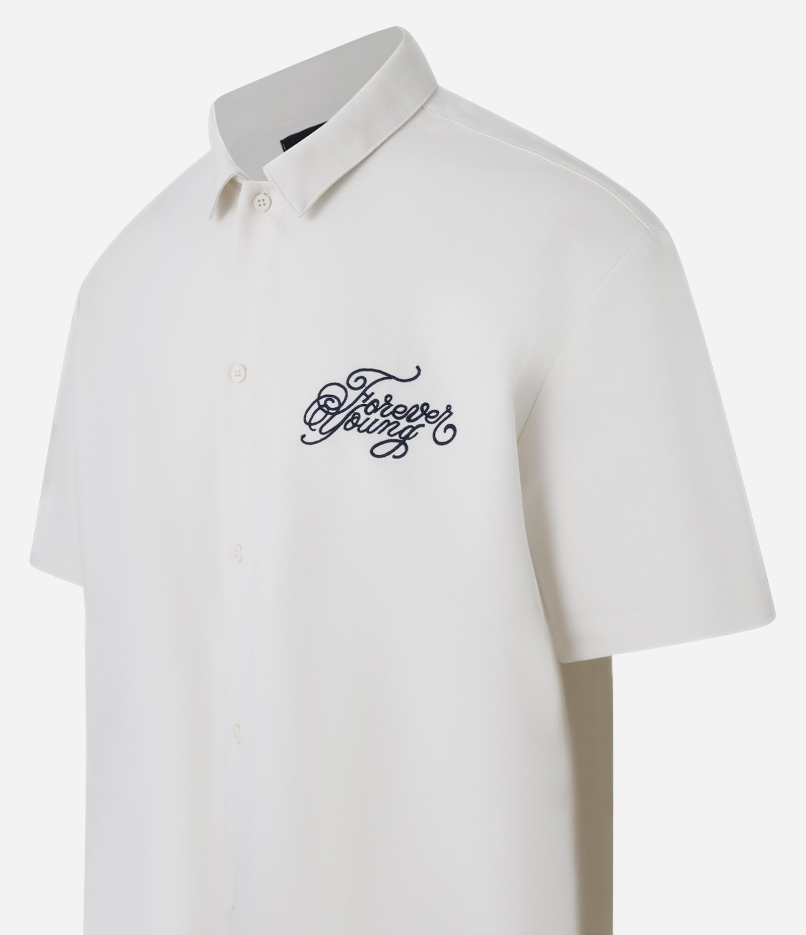 Camisa Boxy em Viscose com Bordado no Peito e Costas Branco 9