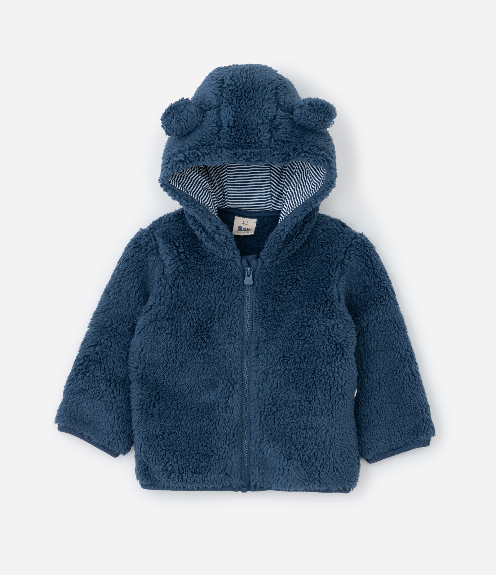 Jaqueta Infantil com Capuz e Orelhinhas - Tam 0 a 18 meses Azul 1