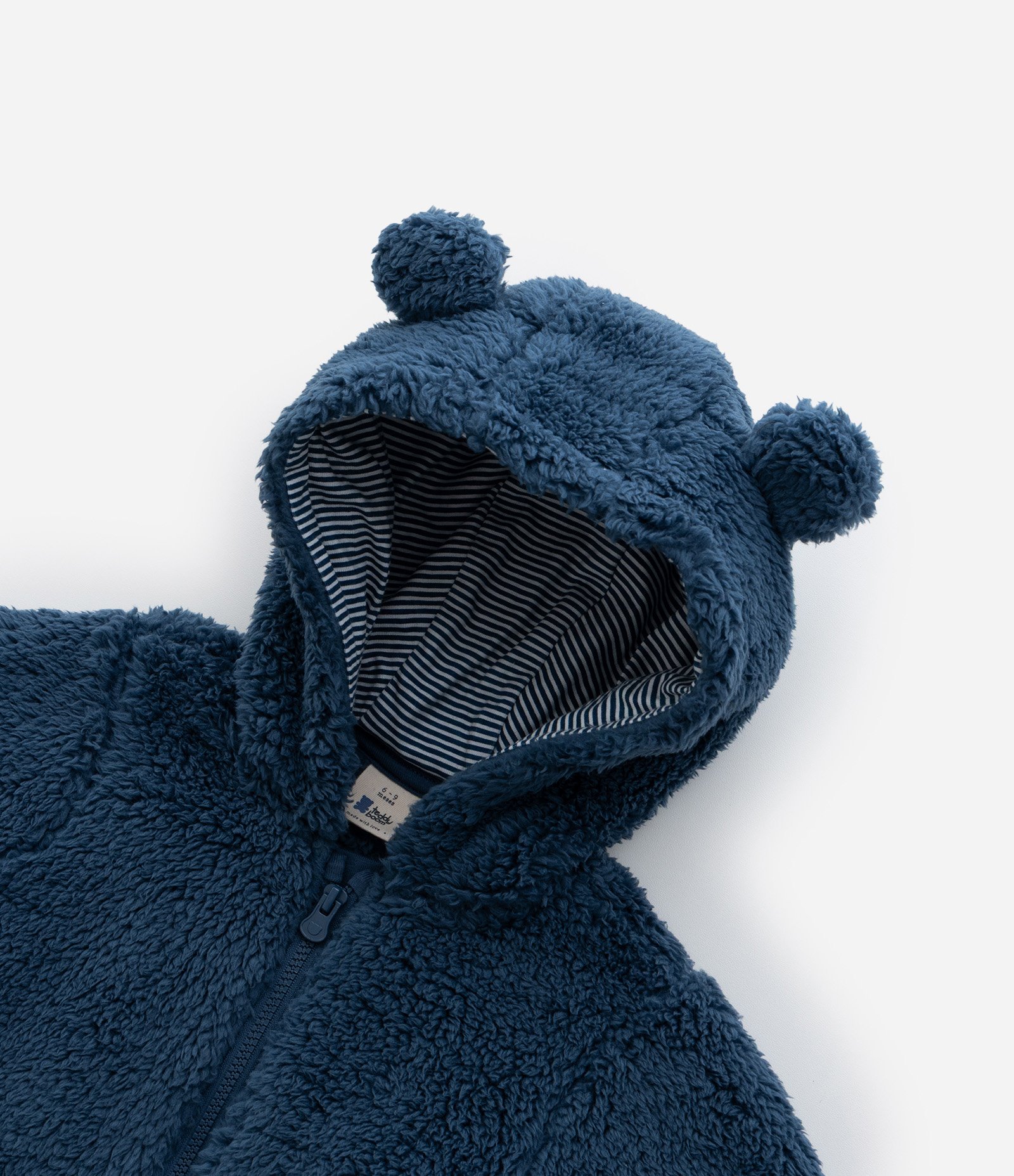 Jaqueta Infantil com Capuz e Orelhinhas - Tam 0 a 18 meses Azul 7