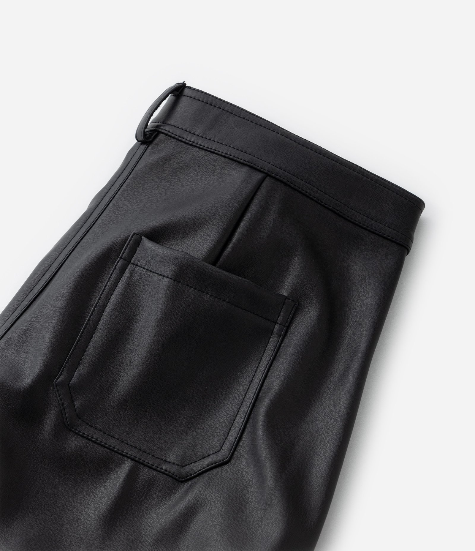 Calça Wide Leg Infantil em PU - Tam 5 a 14 Anos Preto 5
