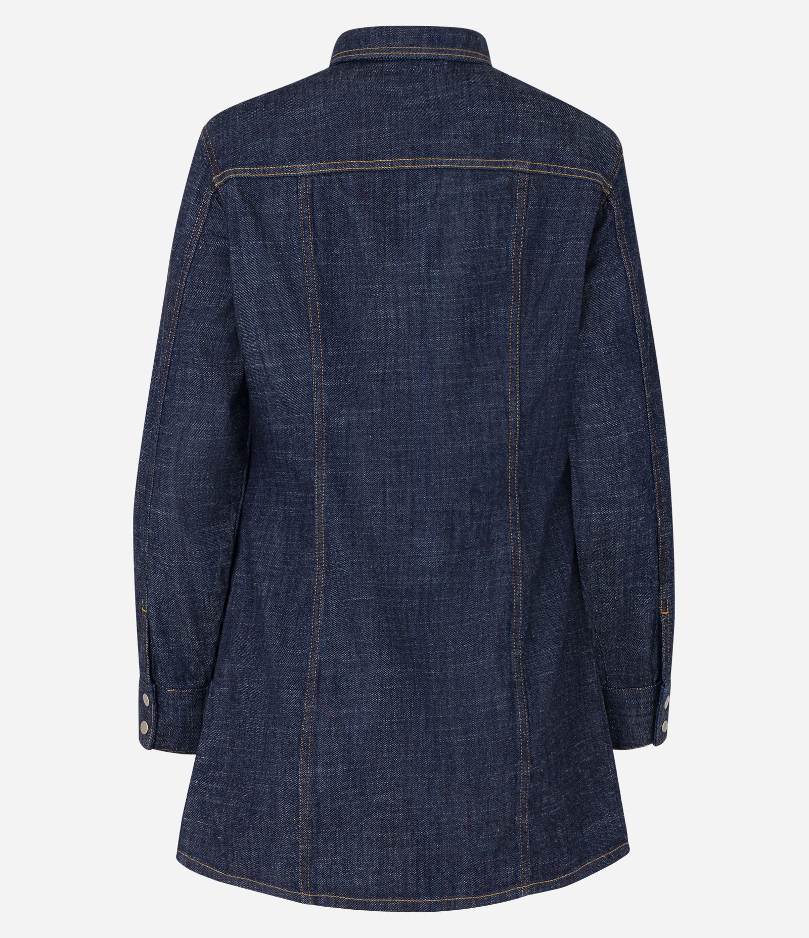 Vestido Jeans com Pregas nas Laterais e Abotoamento Azul Escuro 6