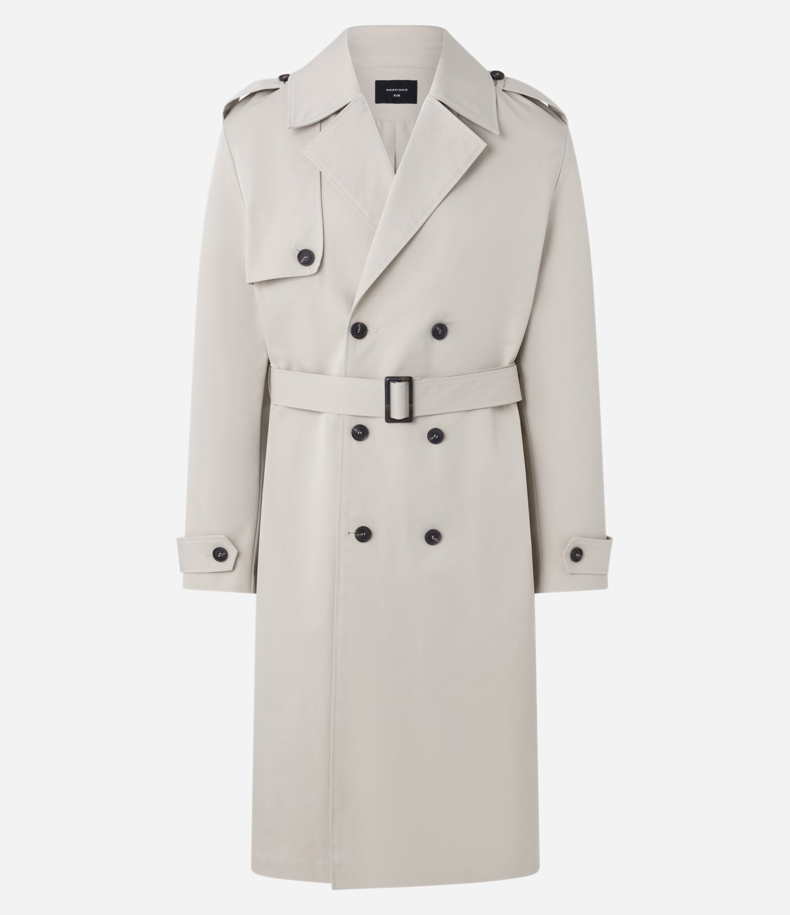 Casaco Trench Coat Alongado com Cinto Alfaiatado Bege 8