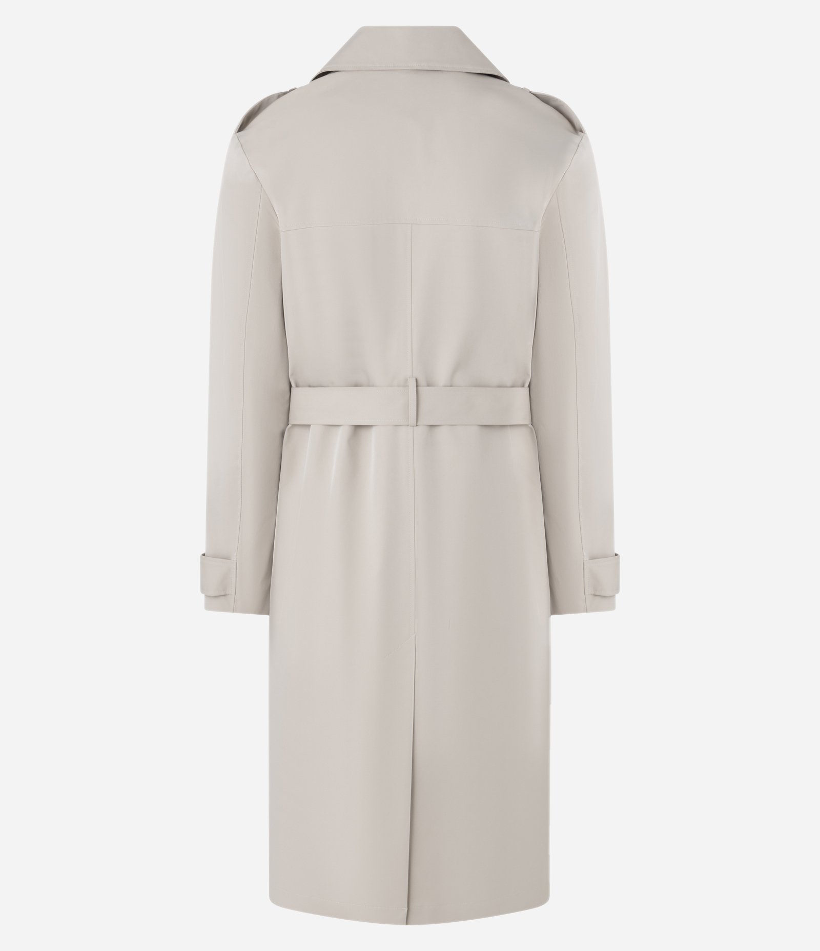 Casaco Trench Coat Alongado com Cinto Alfaiatado Bege 9