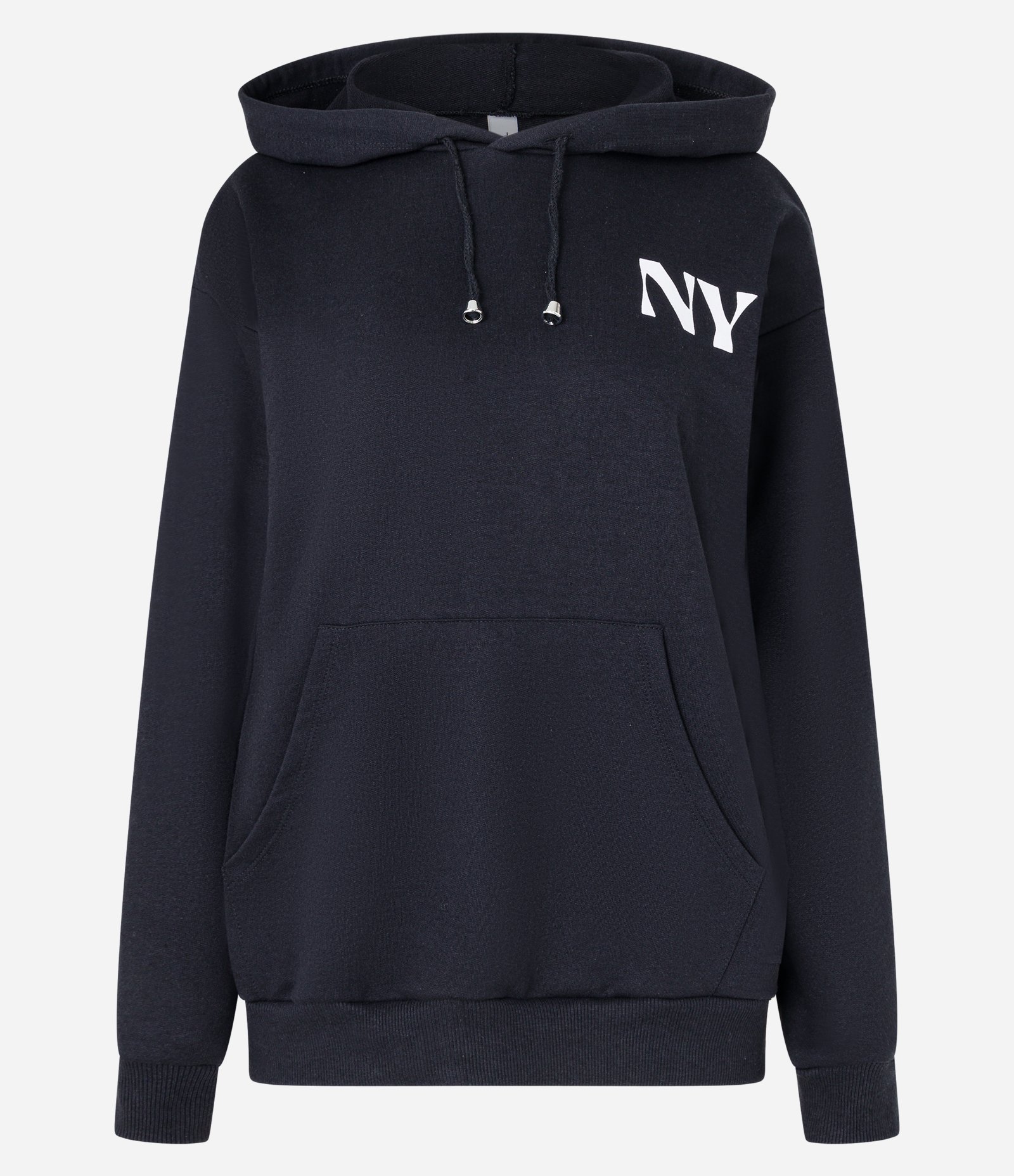 Blusa em Moletom com Capuz e Estampa NY Preto 4