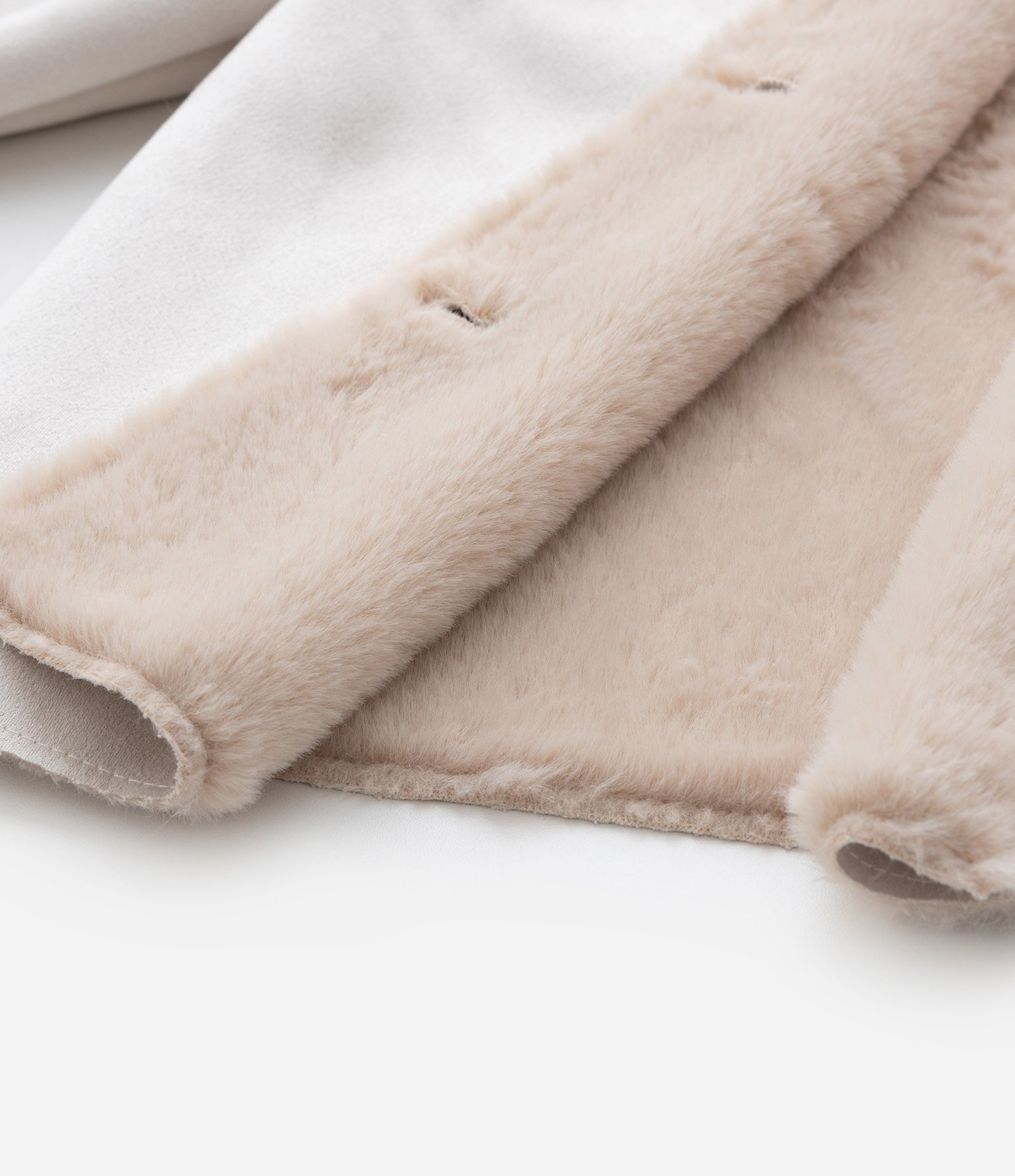 Jaqueta Infantil em Suedine com Pelinhos e Botões - Tam 1 a 5 Anos Bege 5