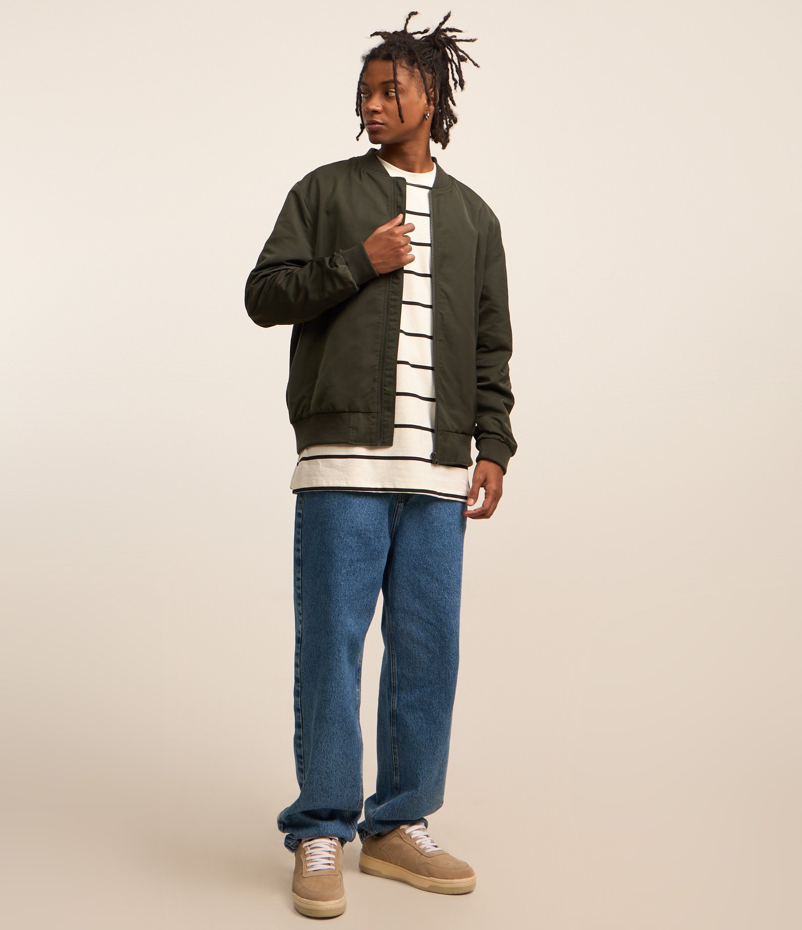 Jaqueta Bomber Aberta com Zíper Verde 2