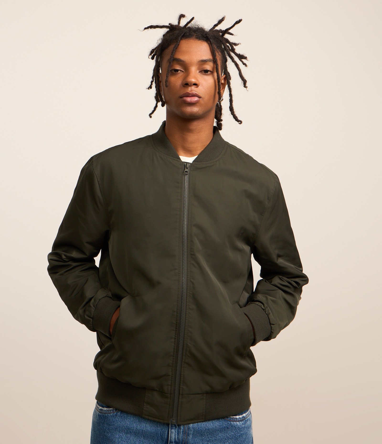 Jaqueta Bomber Aberta com Zíper Verde 5