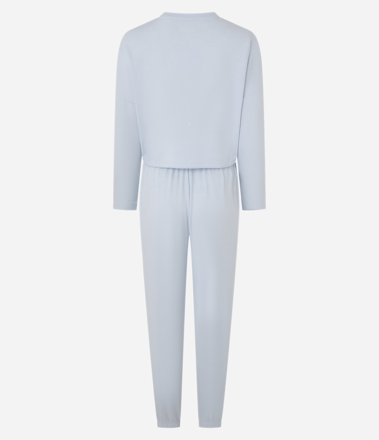 Pijama Longo em Poliviscose com Amarração na Barra Azul 5