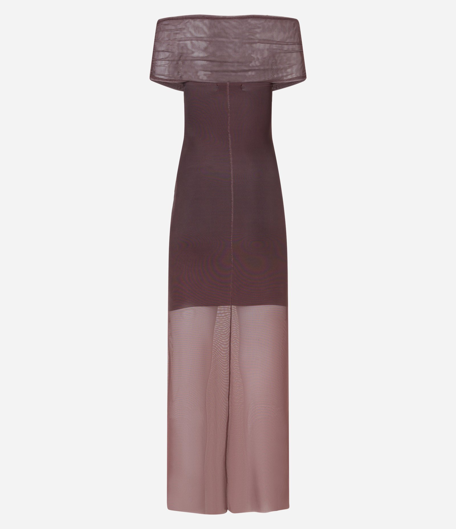 Vestido Midi em Tule com Decote Cruzado Marrom 6