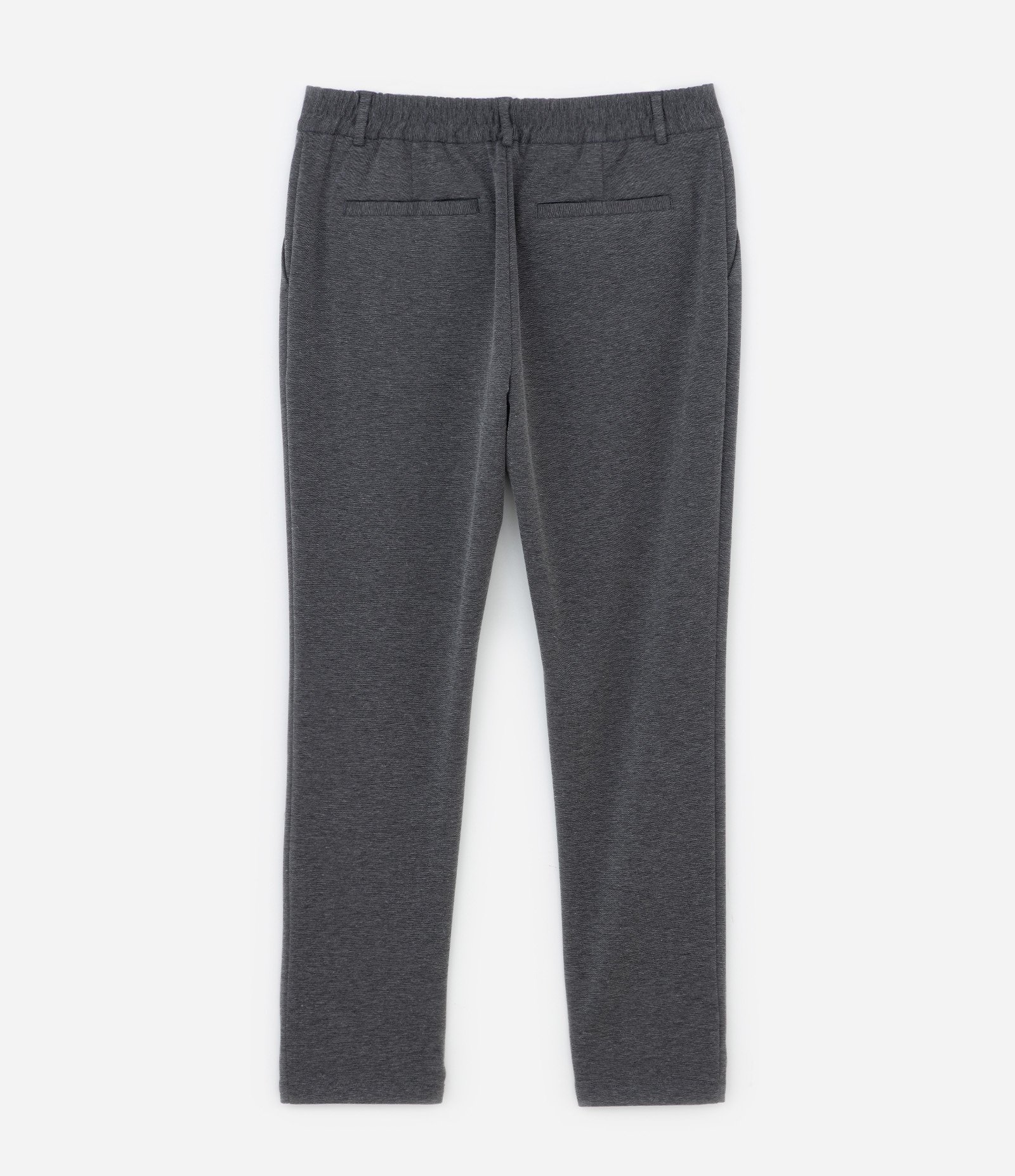 Calça Slim de Malha com Cós Meio Elástico Cinza Escuro 7