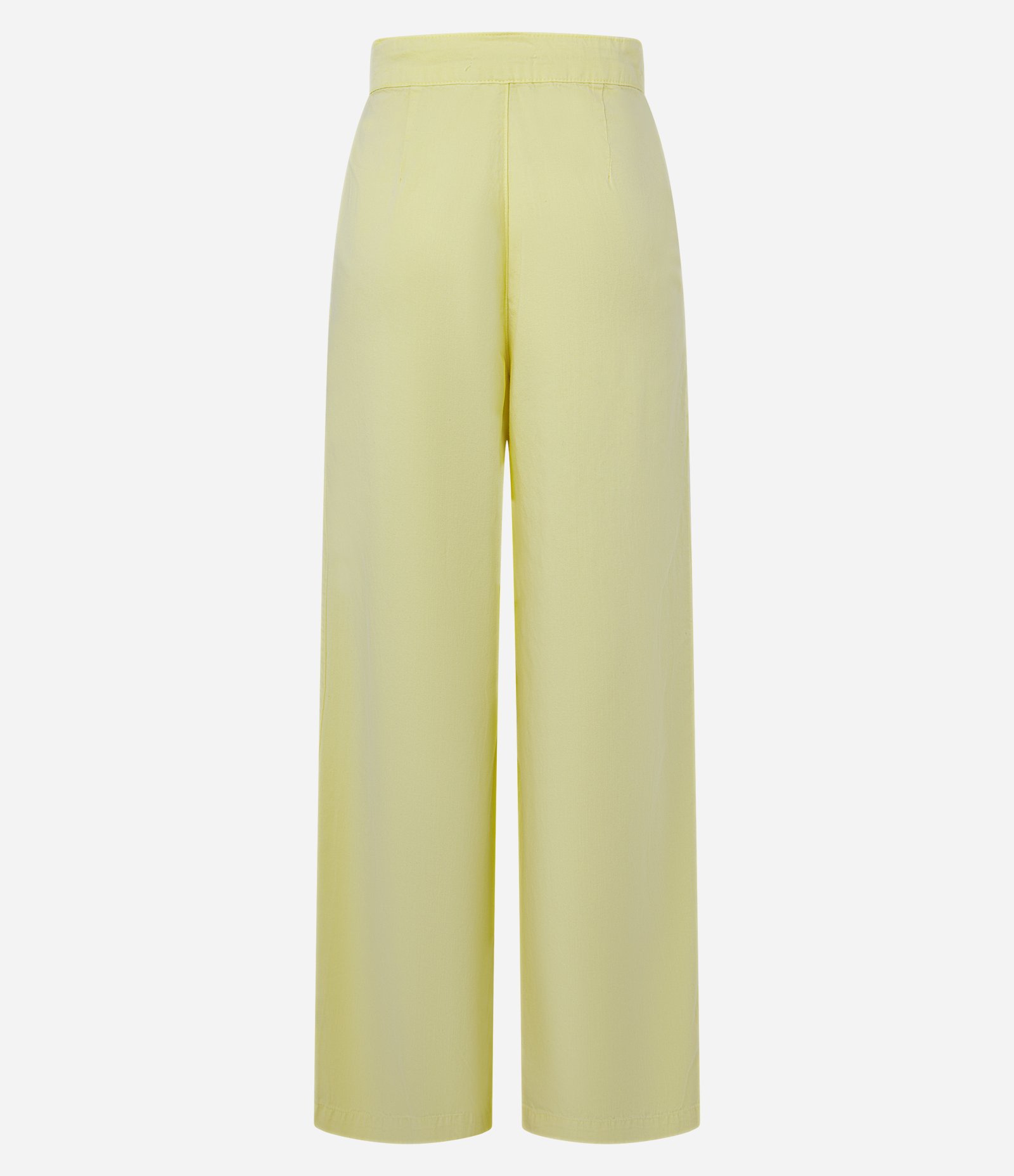 Calça Wide Leg em Sarja com Cordão no Cós Amarelo 6