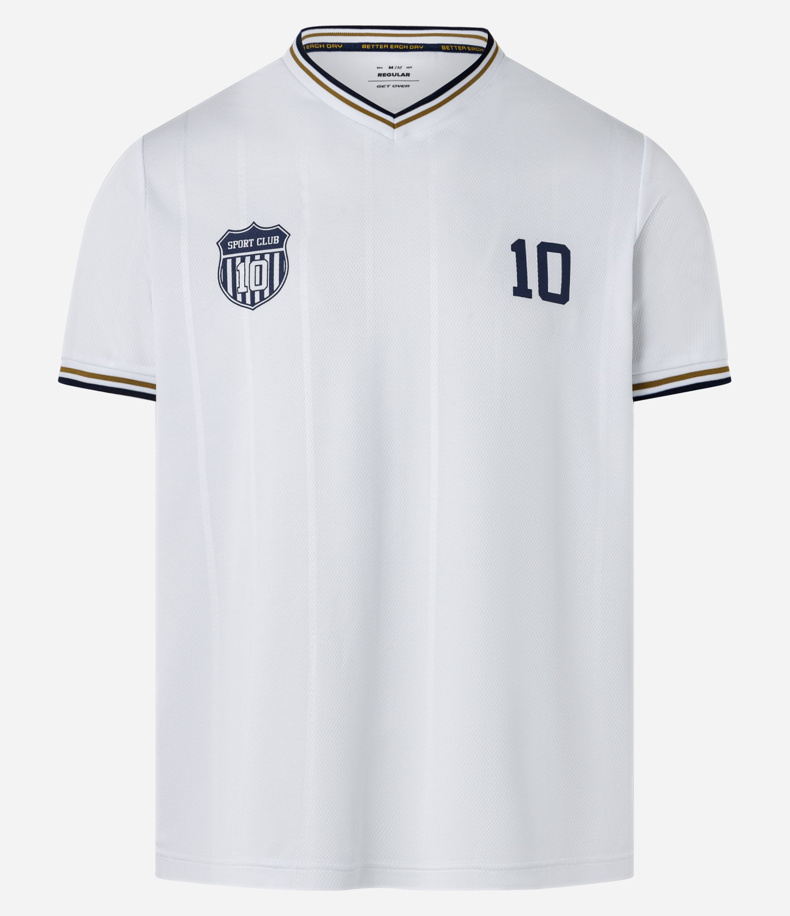 Camiseta Esportiva em Tecnologia Dry de Futebol com Estampa de Sport Club Branco 5