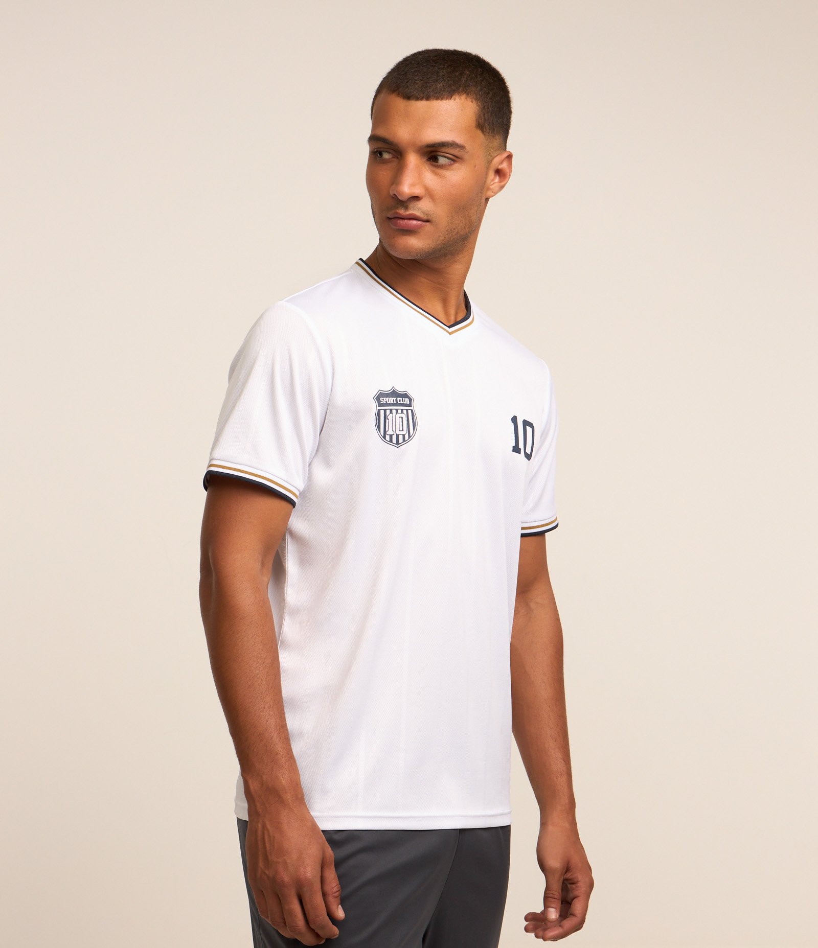 Camiseta Esportiva em Tecnologia Dry de Futebol com Estampa de Sport Club Branco 1