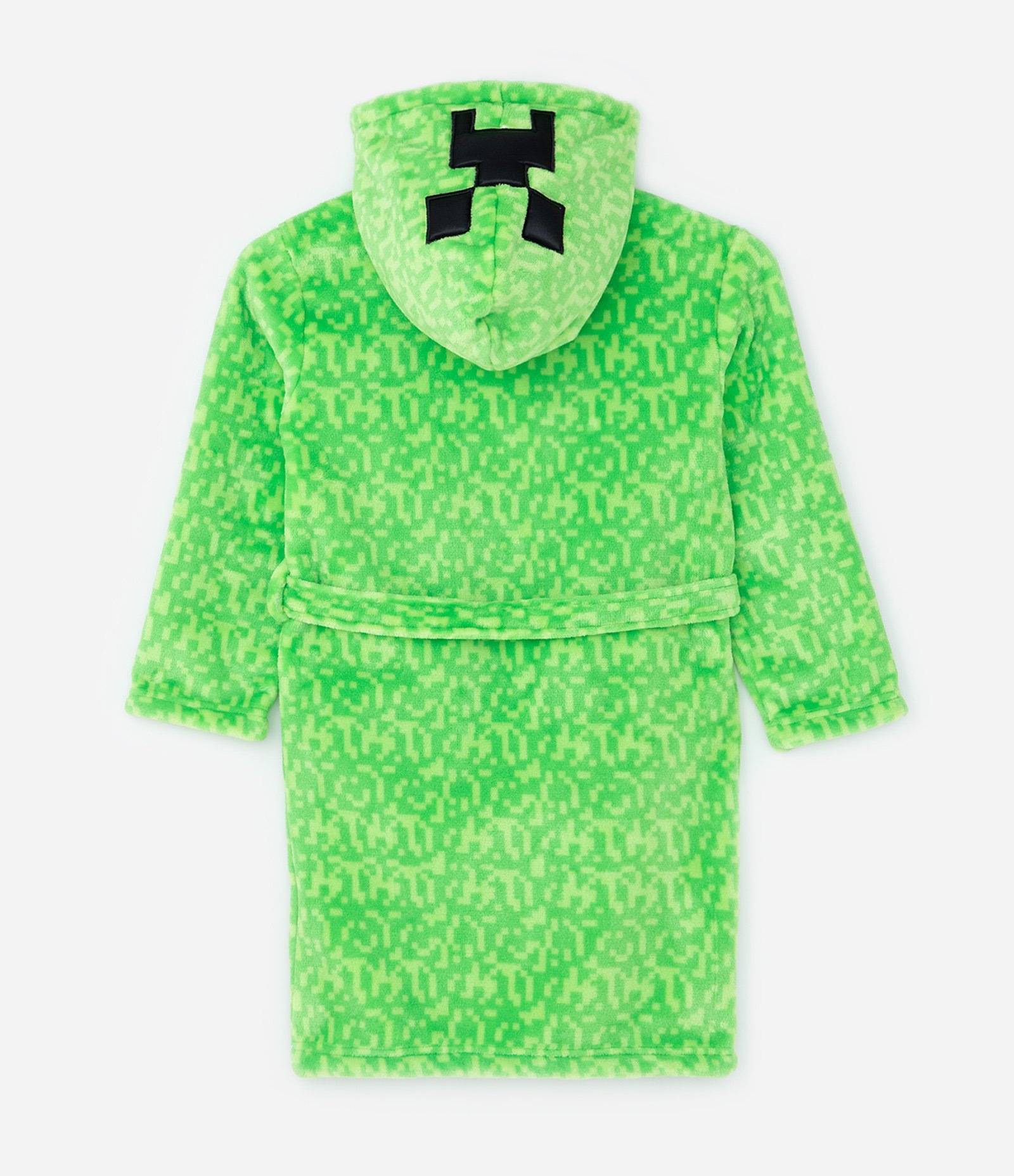 Roupão Infantil em Fleece com Estampa Minecraft -Tam 5 ao 16 Anos Verde 2