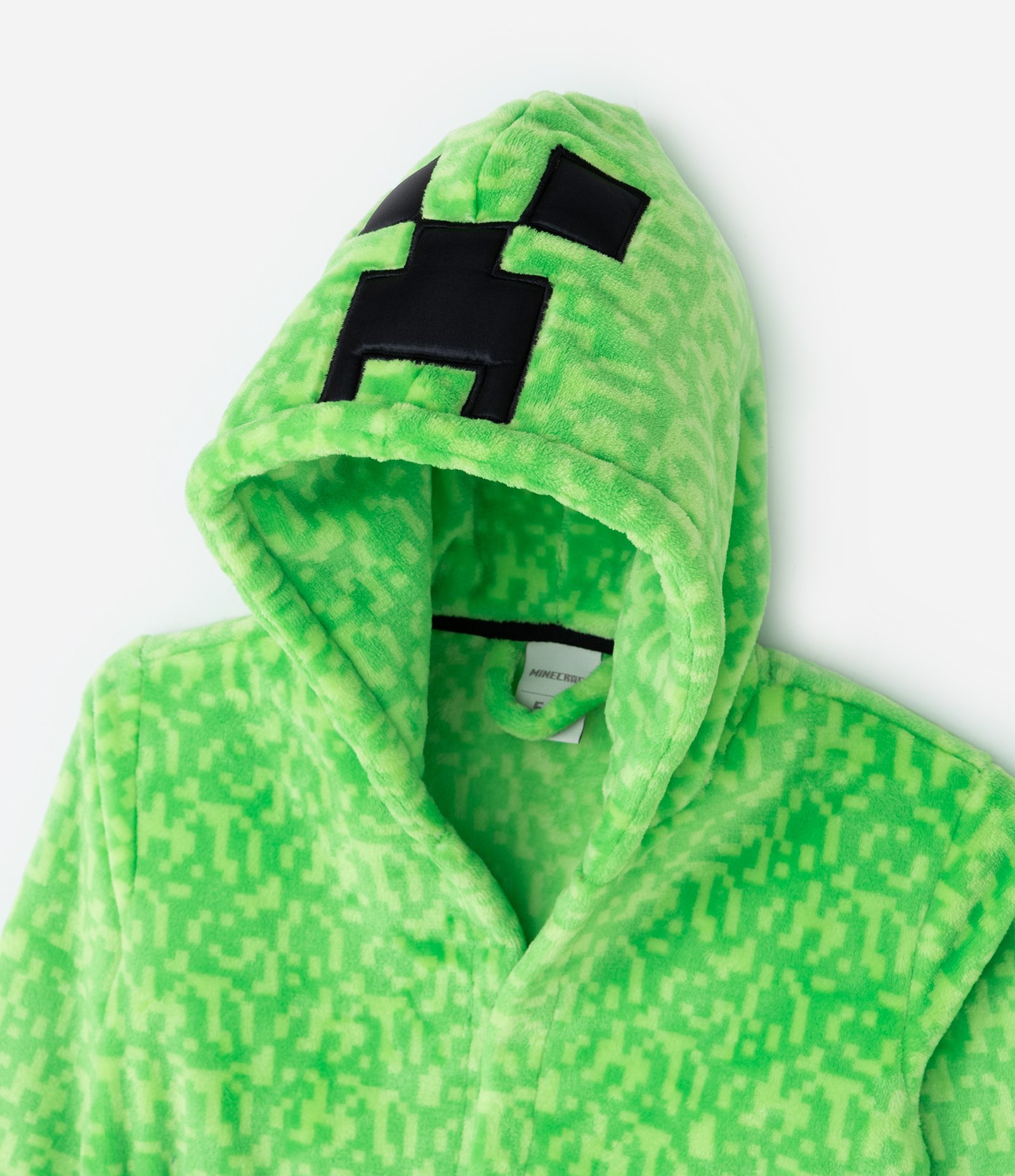 Roupão Infantil em Fleece com Estampa Minecraft -Tam 5 ao 16 Anos Verde 4