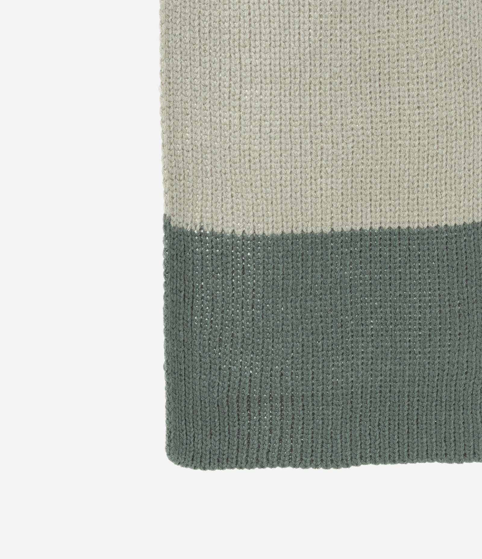 Cachecol Infantil em Tricô com Estampa Blocos de Cores - Tam U Marrom/Verde 2