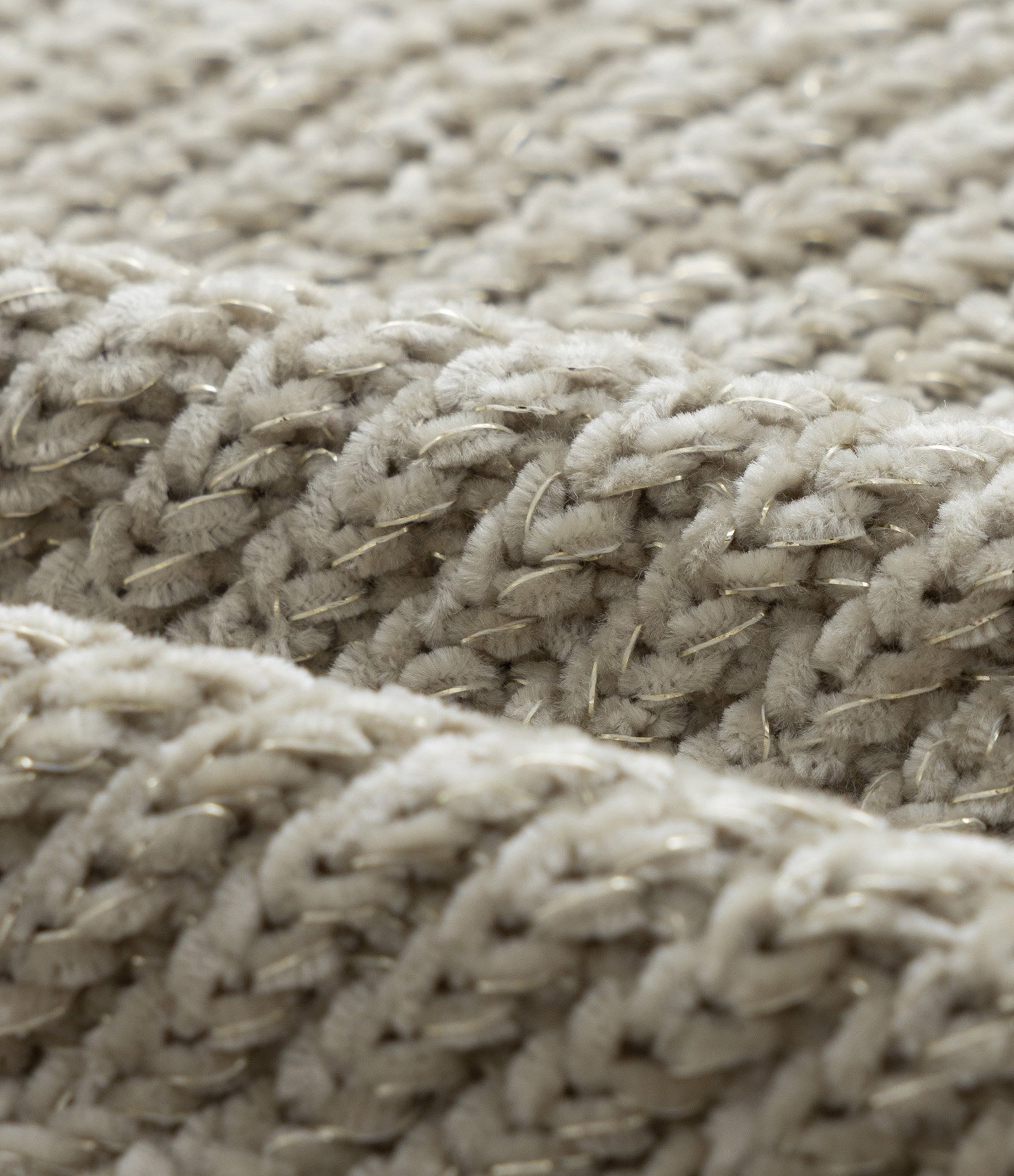 Suéter Infantil em Chenille com Fio Metalizado - Tam 5 a 14 Anos Bege 3