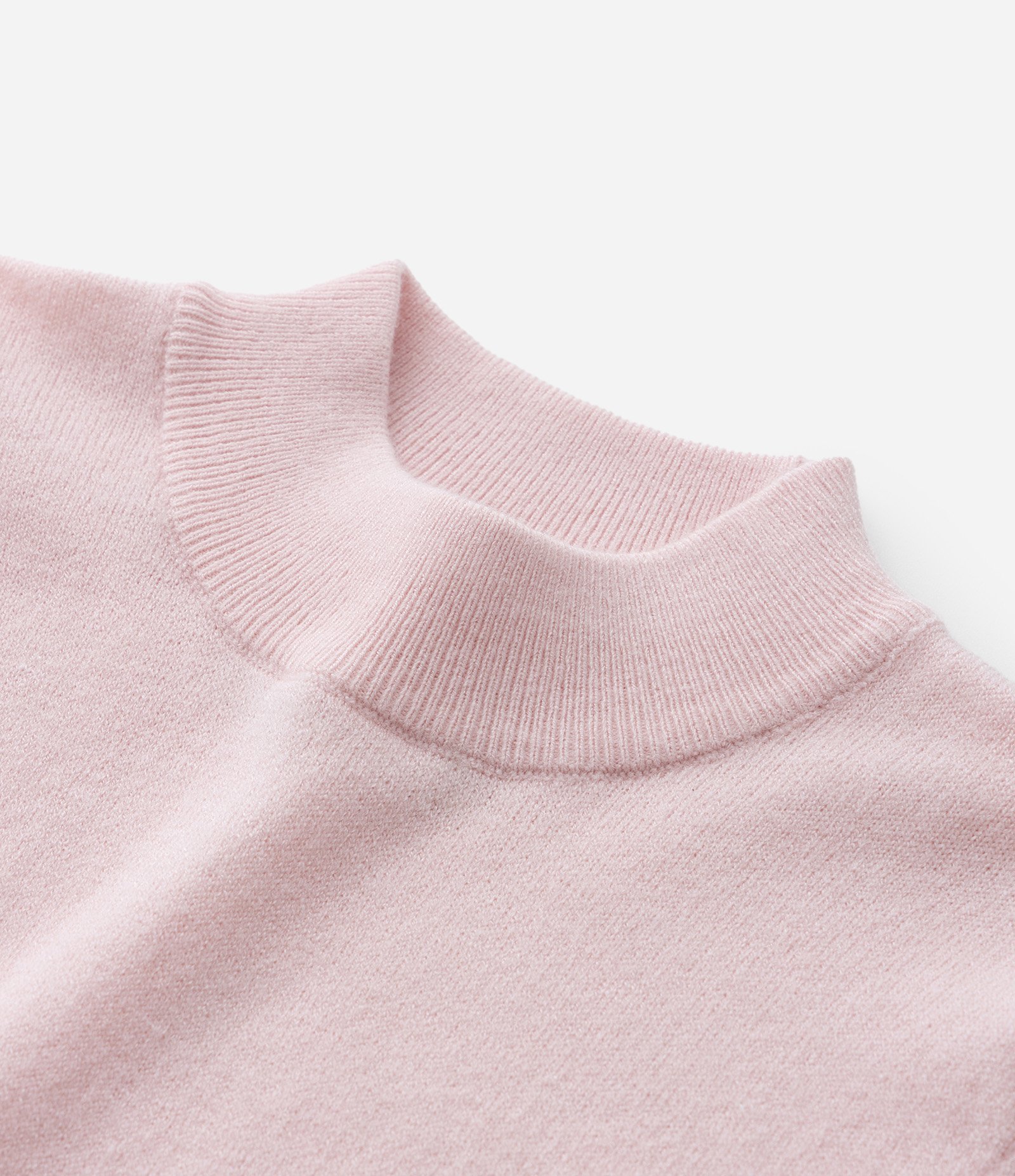 Suéter Infantil em Tricô com Gola Alta - Tam 5 a 14 Anos Rosa 4