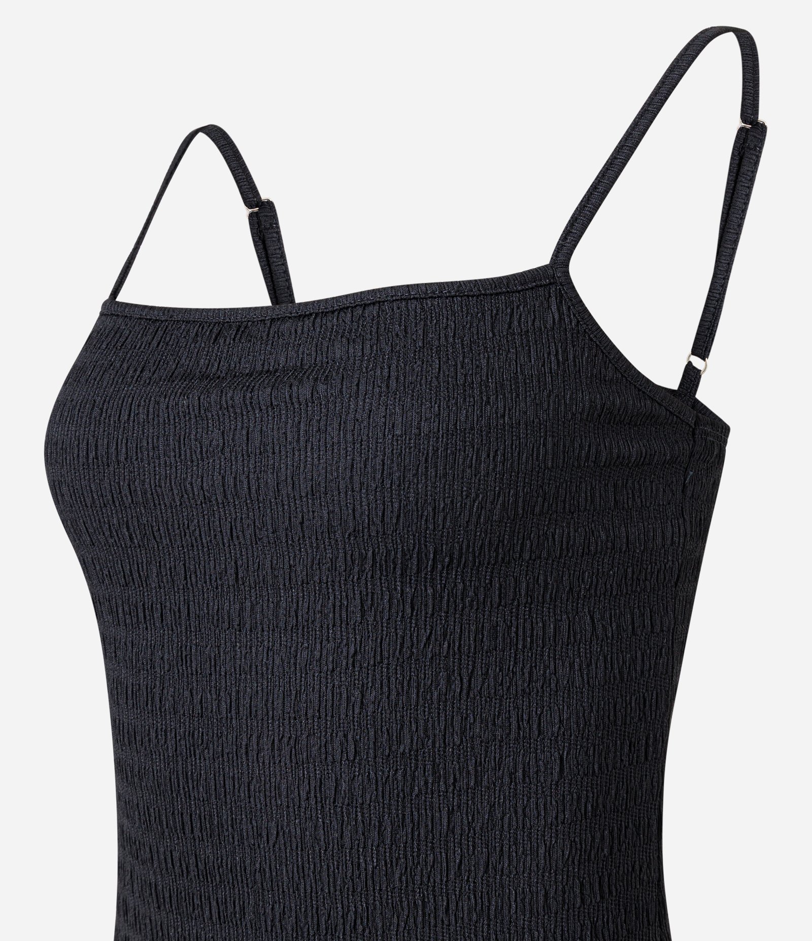 Vestido New Midi Texturizado com Fenda Preto 6