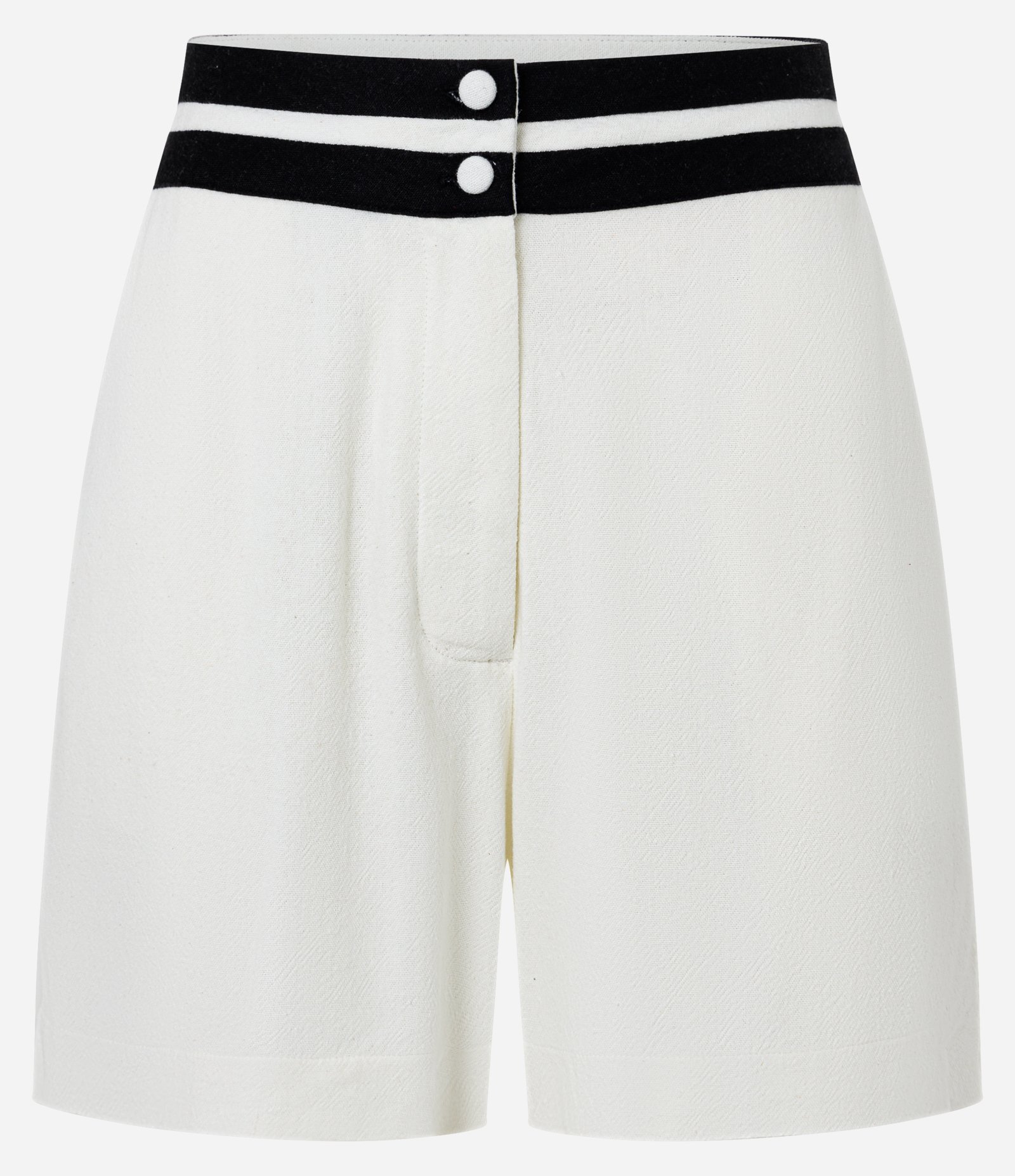 Short Regular em Viscose e Linho com Cós Contrastante Branco 6