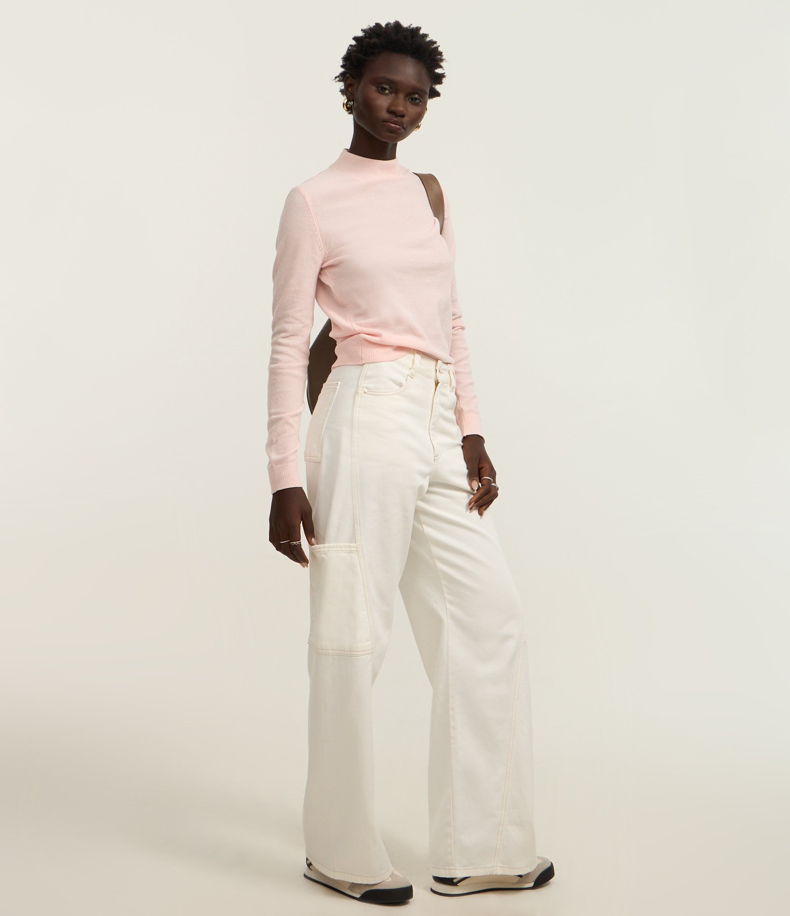 Blusa em Chenille com Gola Altinha Rosa Claro 2