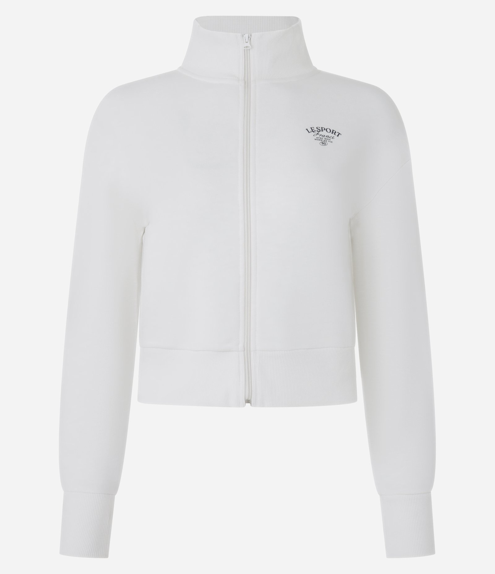 Jaqueta em Moletom com Forro Fleece e Estampa Lesport Branco 4