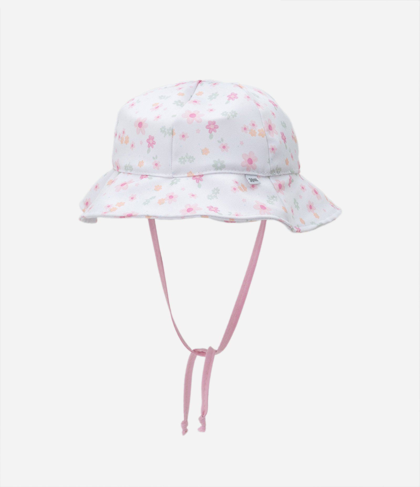 Chapéu Infantil com Estampa Floral - Tam 0 a 12 meses Branco 1
