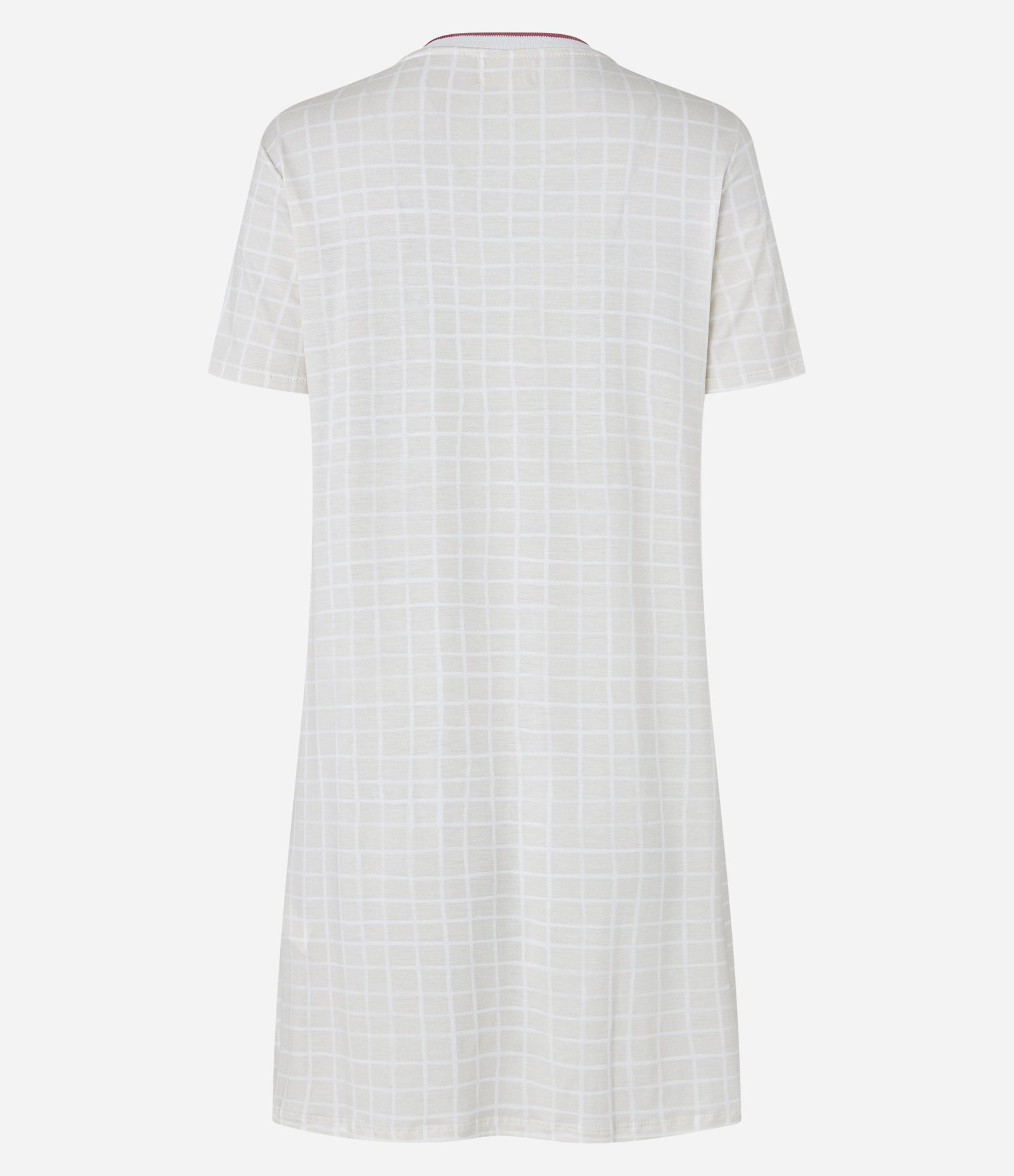 Camisola Curta com Lettering e Estampa Quadriculada Branco 4