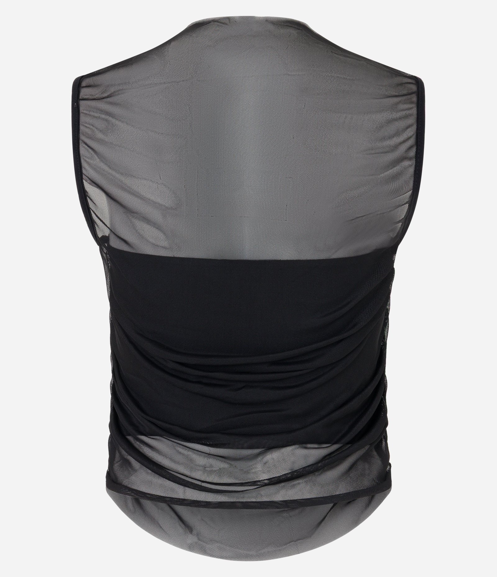 Blusa em Tule com Sobreposição e Drapeado Lateral Preto 3